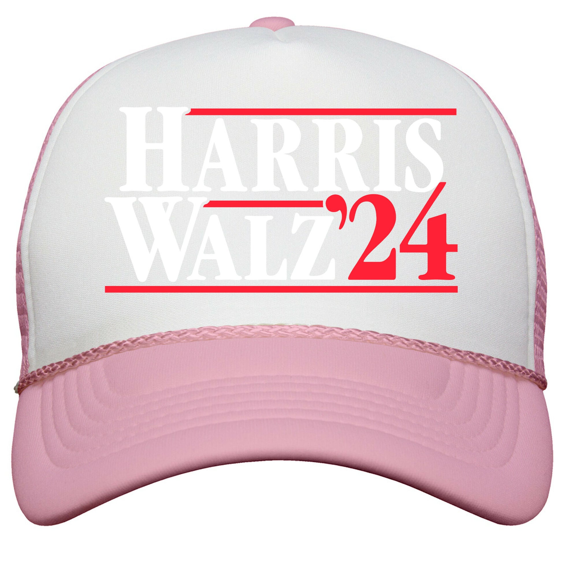 Harris Walz 2024 White Snapback Trucker Hat