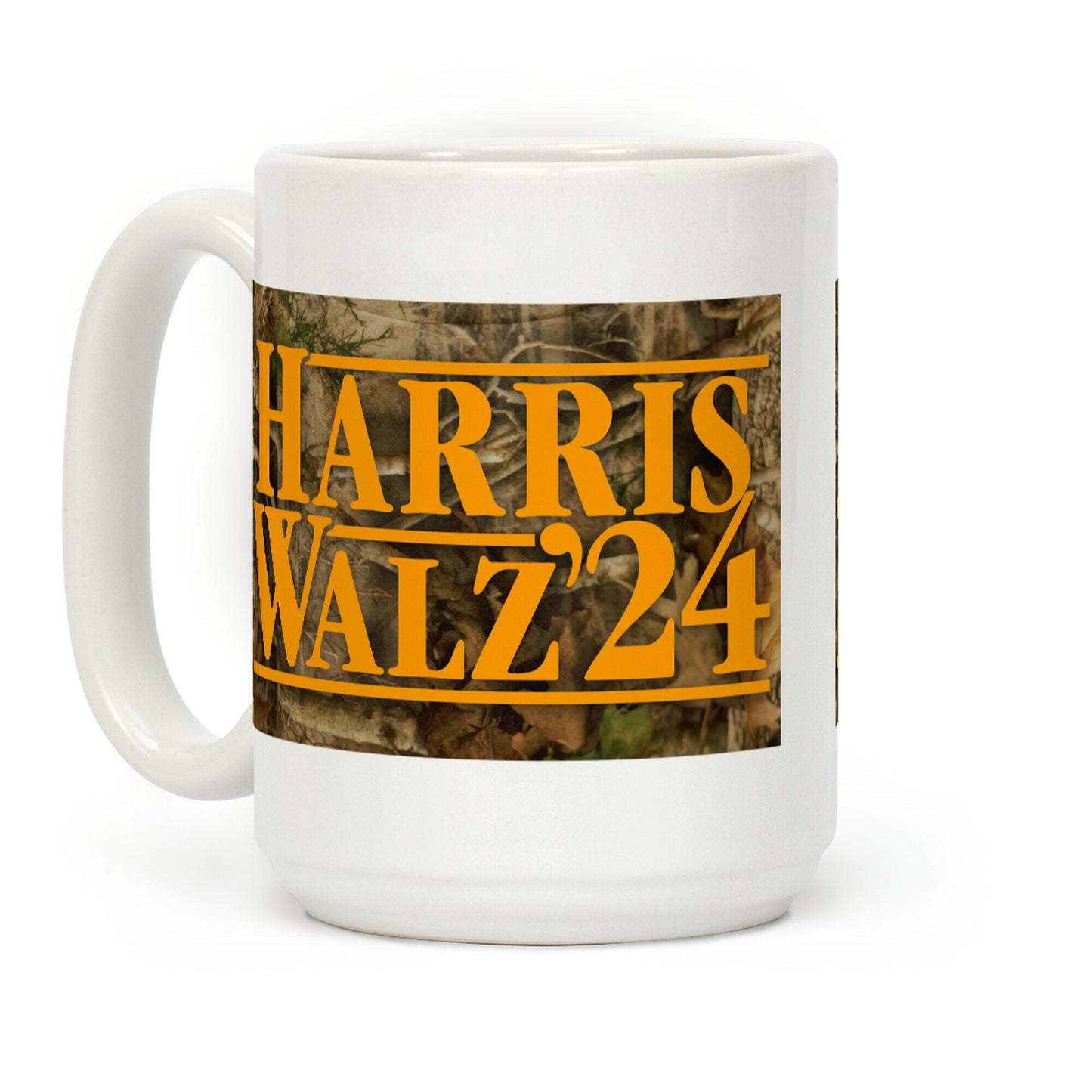 Harris Walz 2024 Hunter Orange and Camouflage Coffee Mug