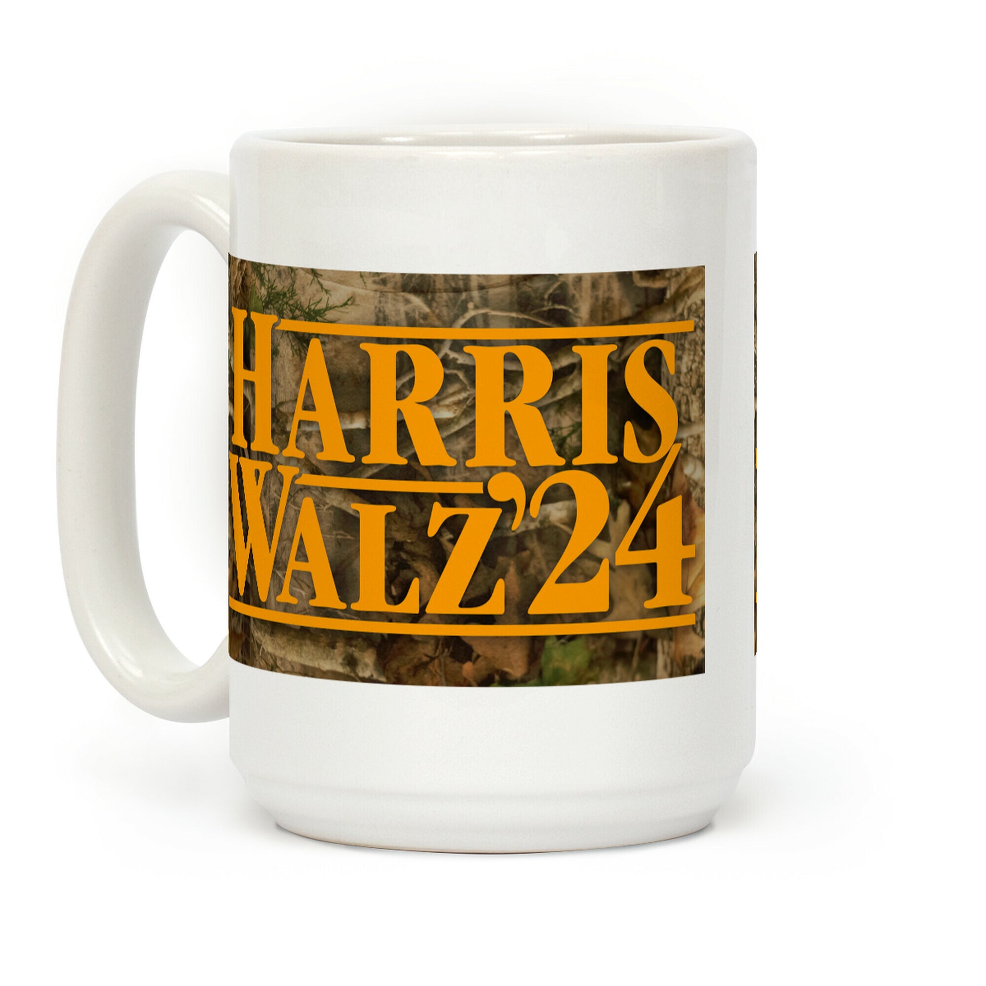 Harris Walz 2024 Hunter Orange and Camouflage Coffee Mug