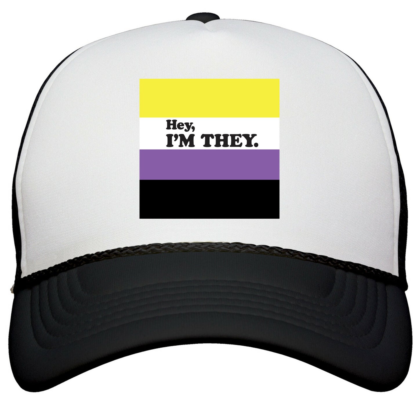 Hey, Im They. \(Non-binary\) Snapback Trucker Hat