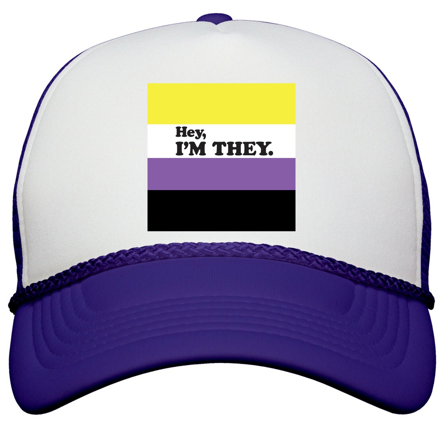 Hey, Im They. \(Non-binary\) Snapback Trucker Hat