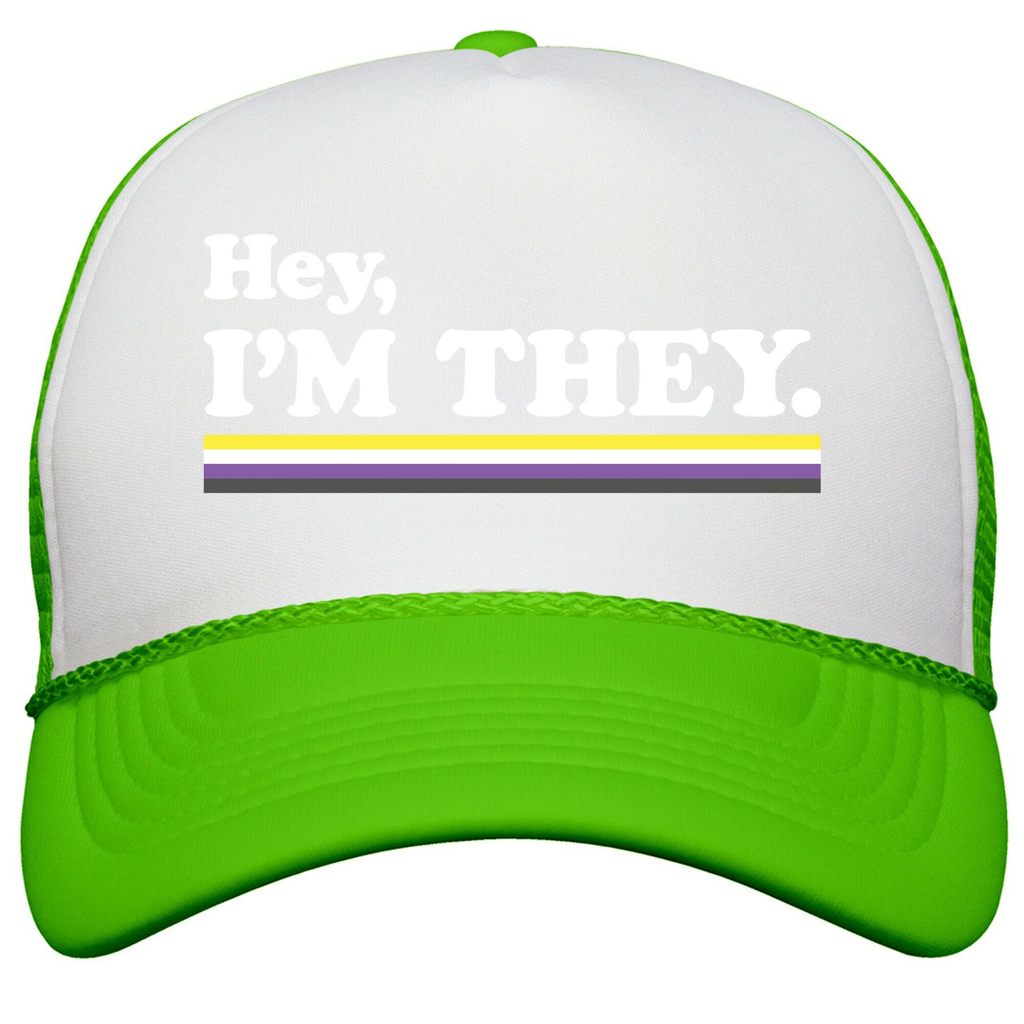 Hey, Im They. \(Non-binary\) Snapback Trucker Hat