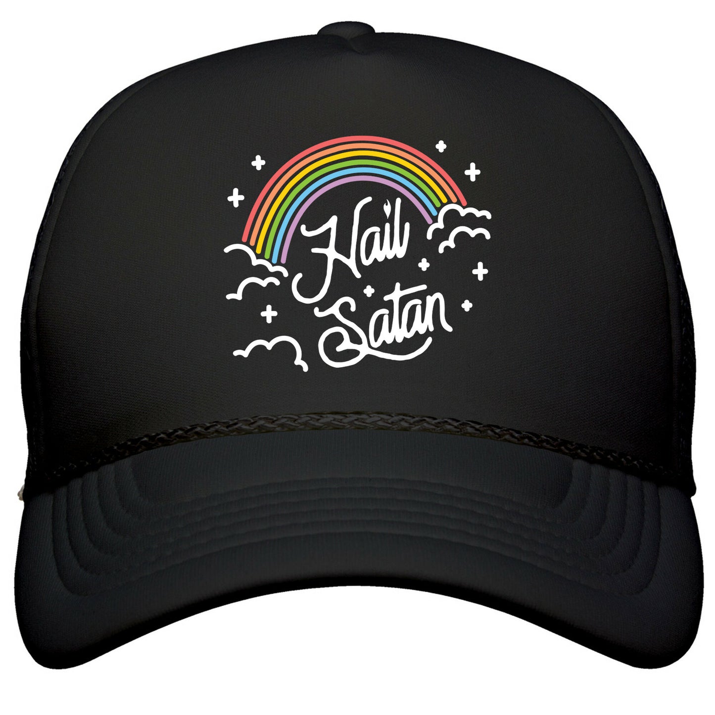Hail Satan Rainbow Snapback Trucker Hat