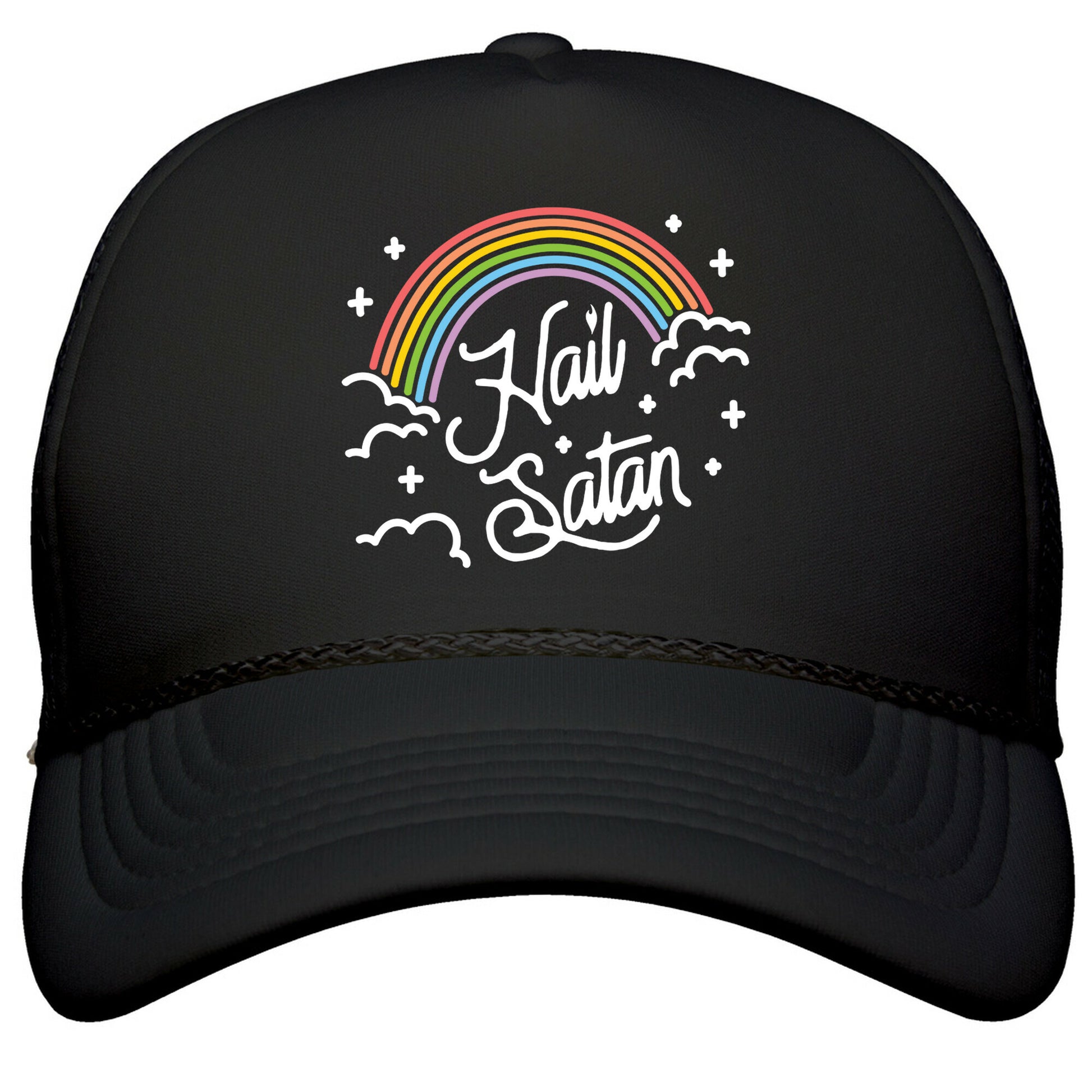 Hail Satan Rainbow Snapback Trucker Hat