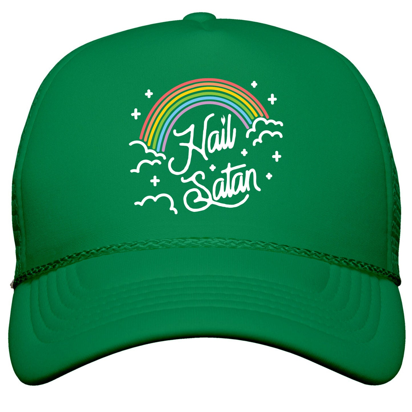 Hail Satan Rainbow Snapback Trucker Hat