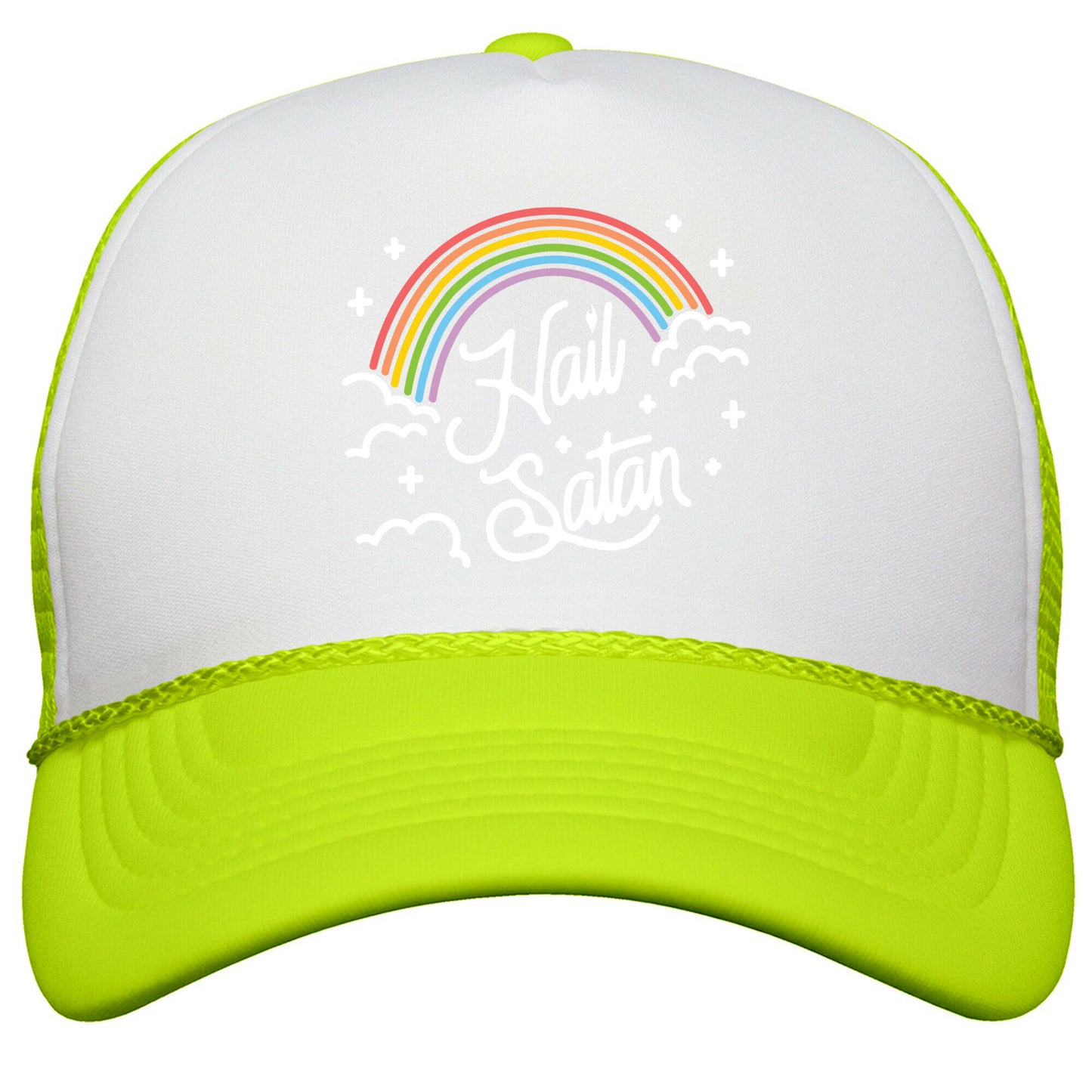 Hail Satan Rainbow Snapback Trucker Hat