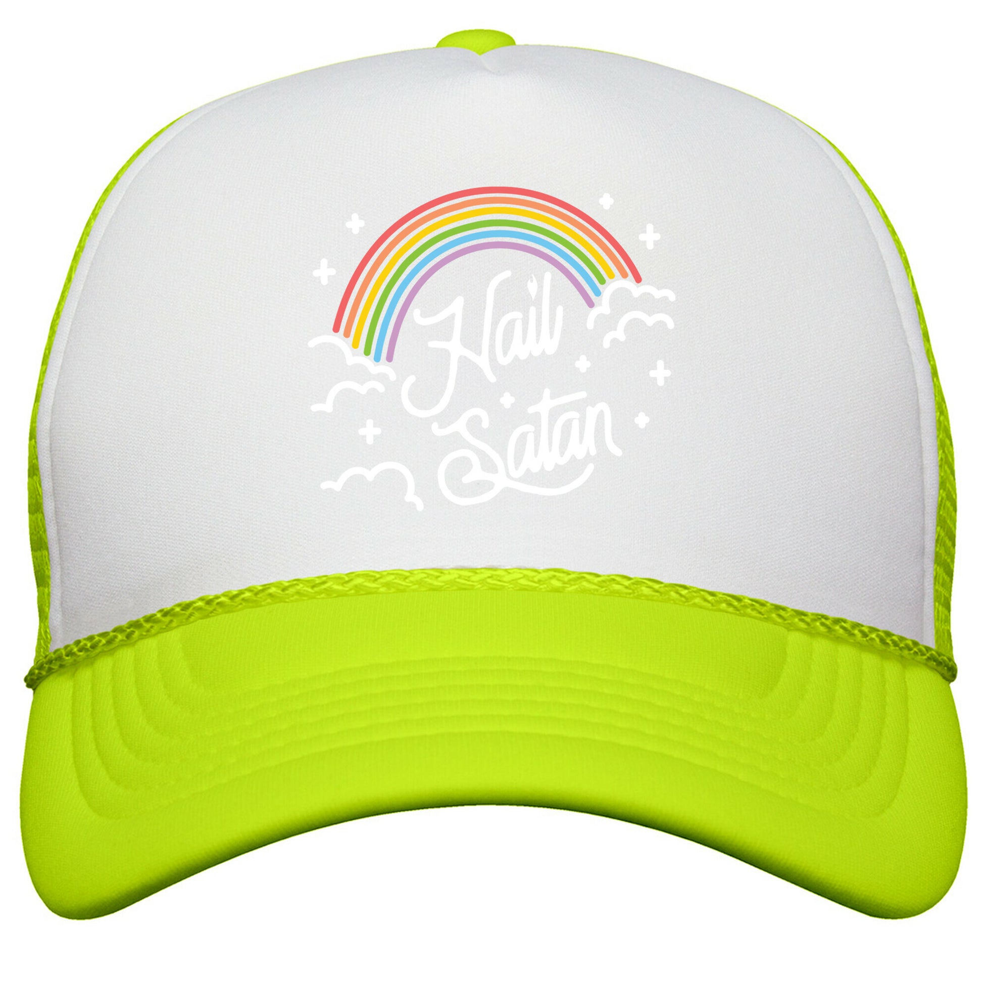 Hail Satan Rainbow Snapback Trucker Hat