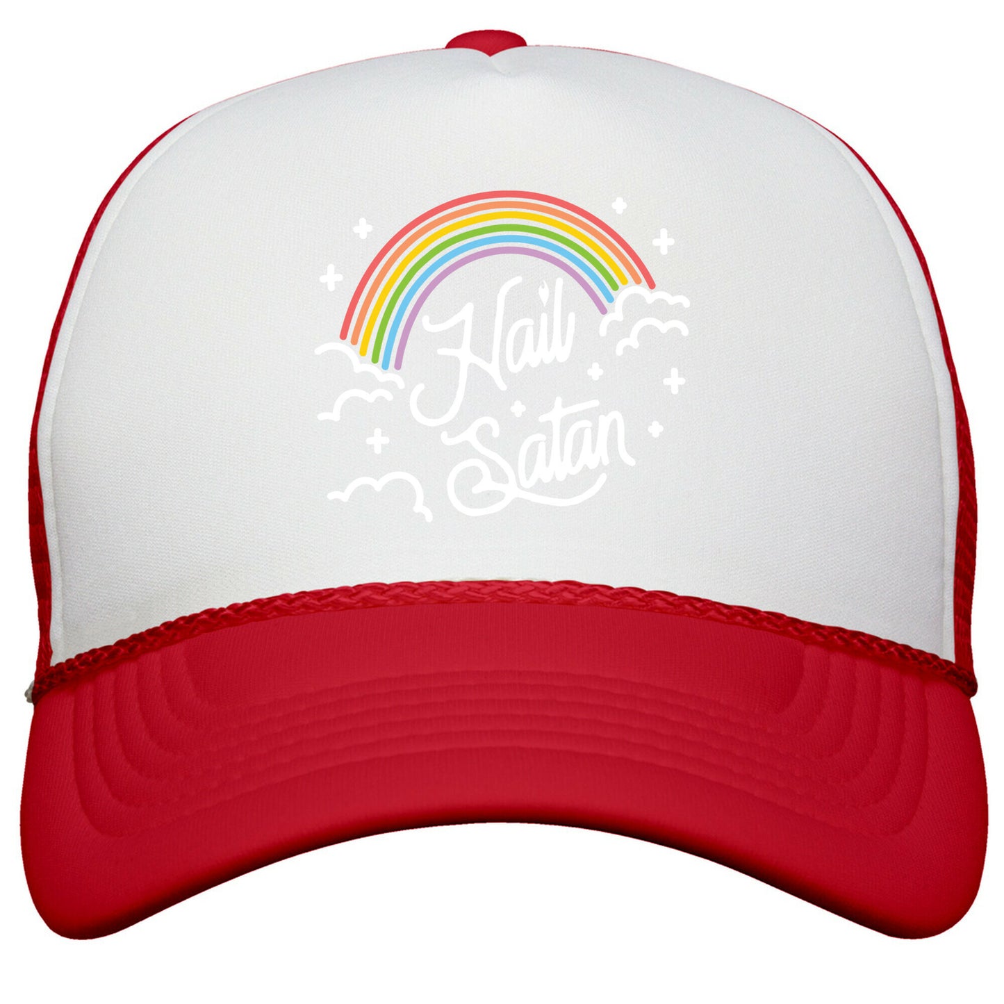 Hail Satan Rainbow Snapback Trucker Hat