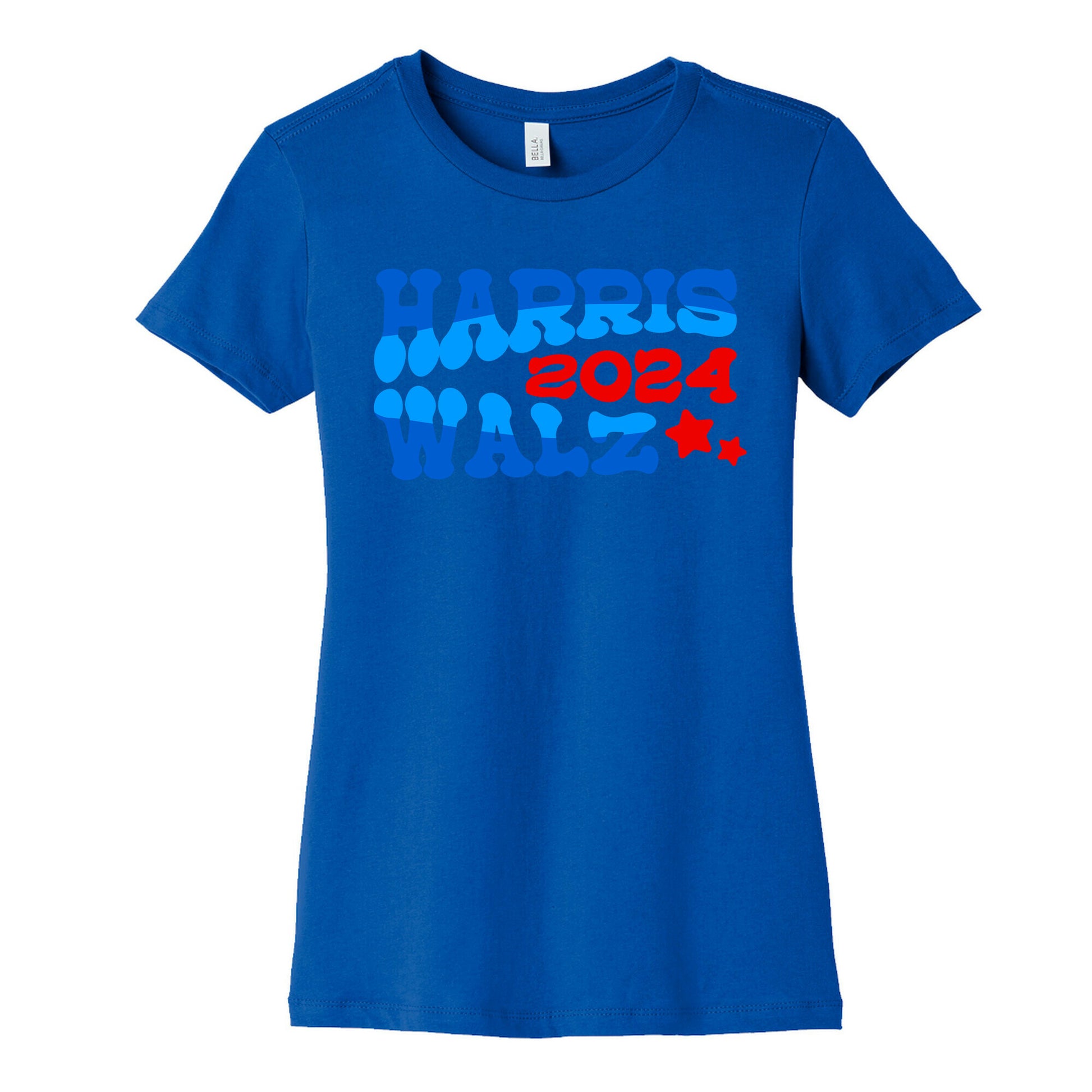 Harris Walz 2024 Retro Text Womens Cotton Tee