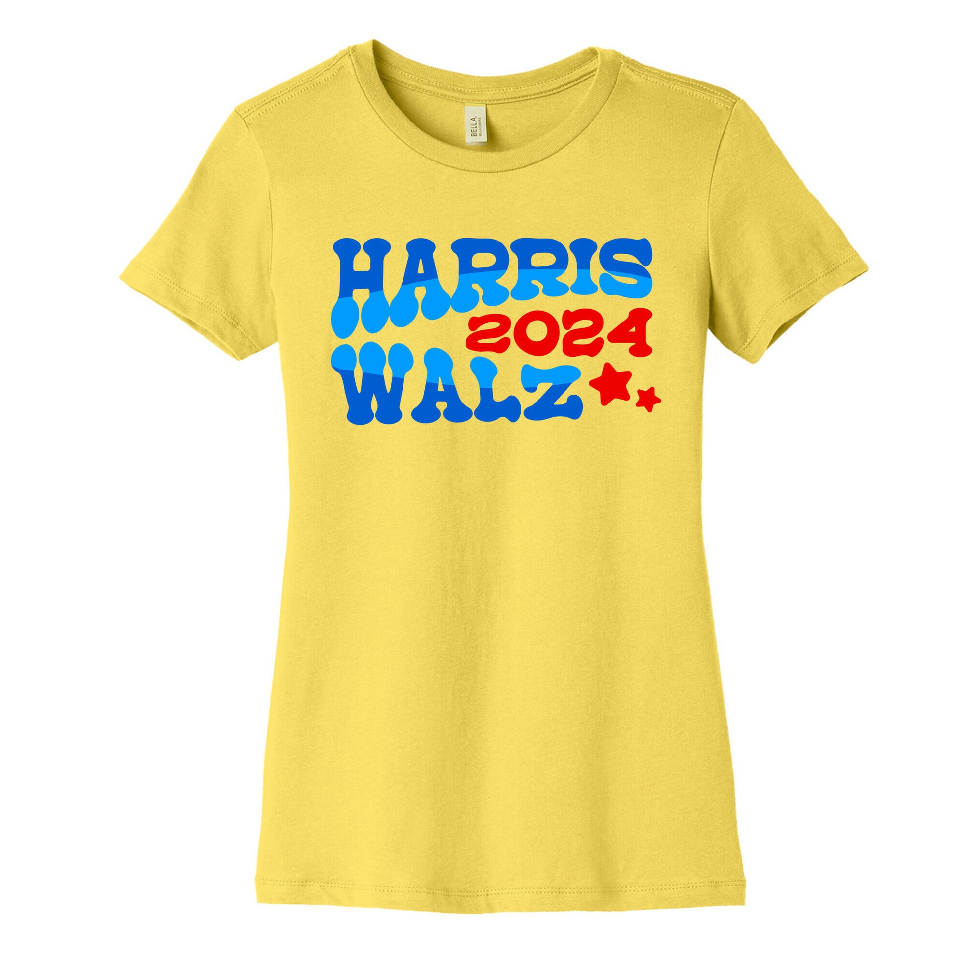 Harris Walz 2024 Retro Text Womens Cotton Tee