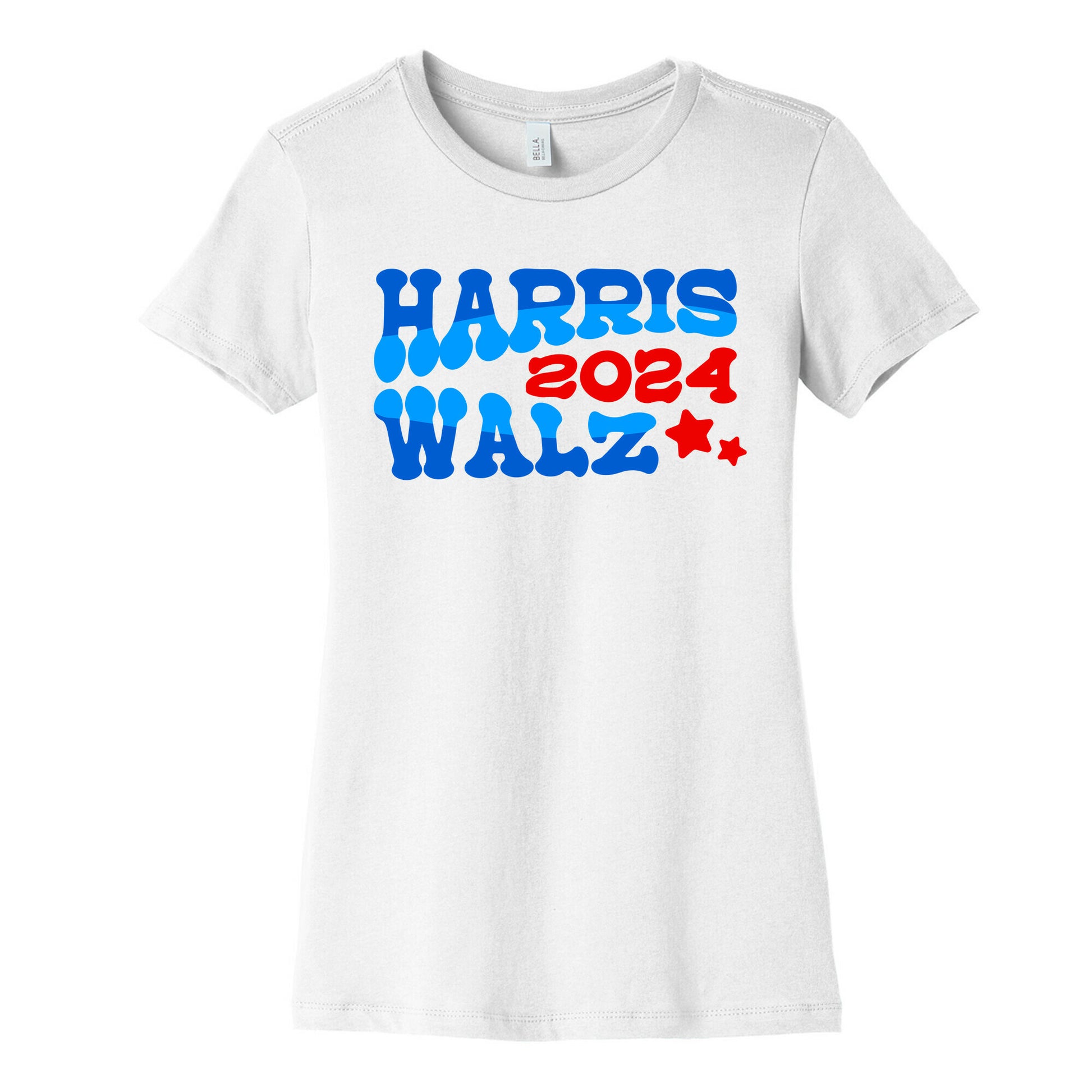 Harris Walz 2024 Retro Text Womens Cotton Tee
