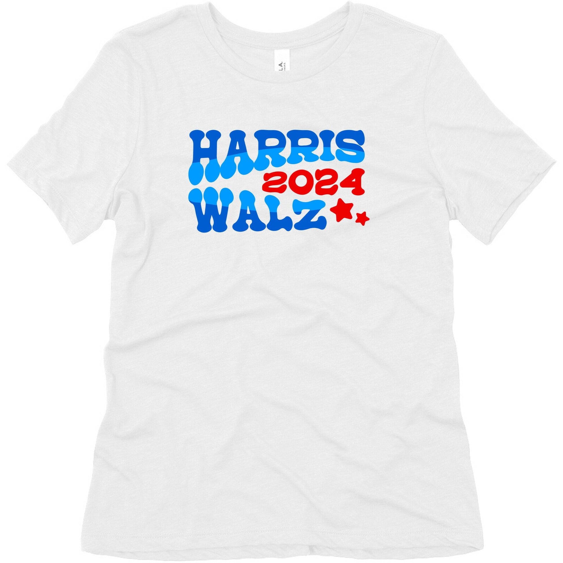 Harris Walz 2024 Retro Text Womens Triblend Tee