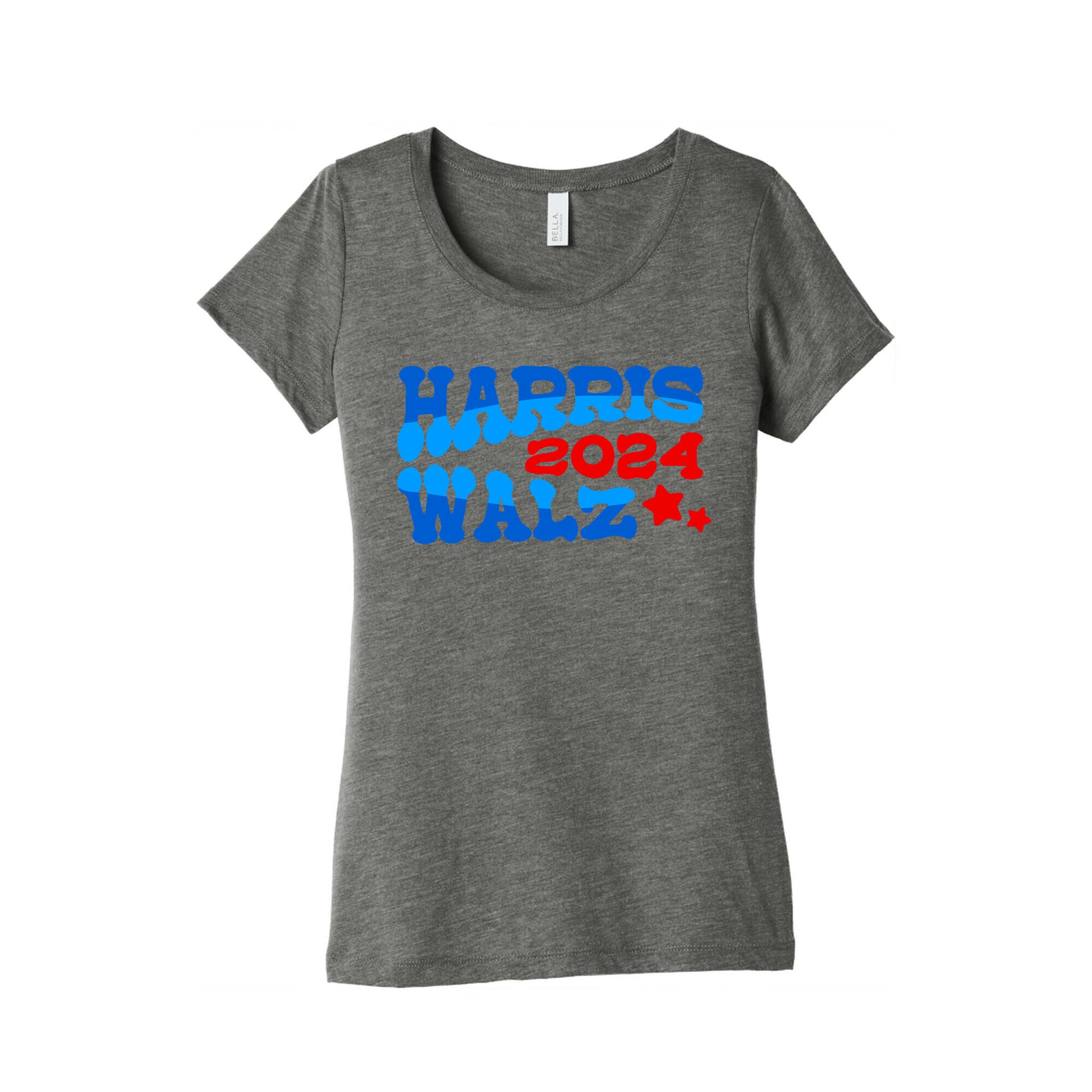 Harris Walz 2024 Retro Text Womens Triblend Tee