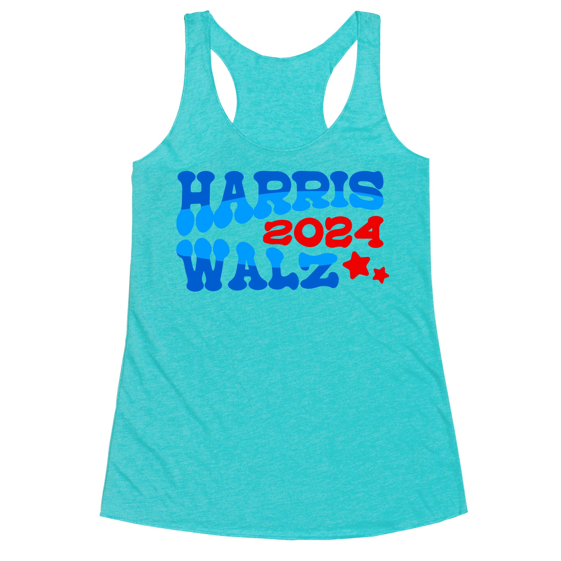 Harris Walz 2024 Retro Text Racerback Tank