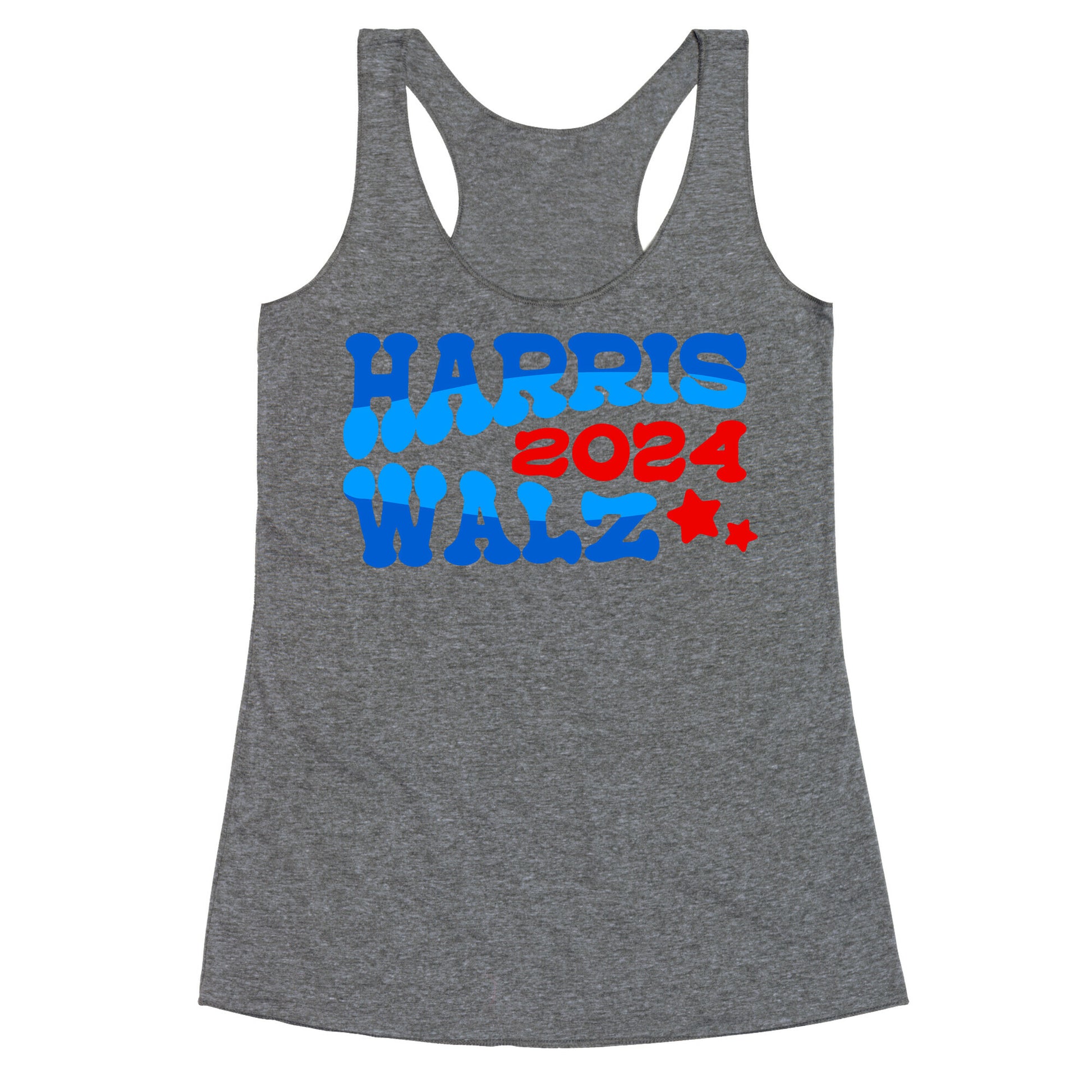 Harris Walz 2024 Retro Text Racerback Tank