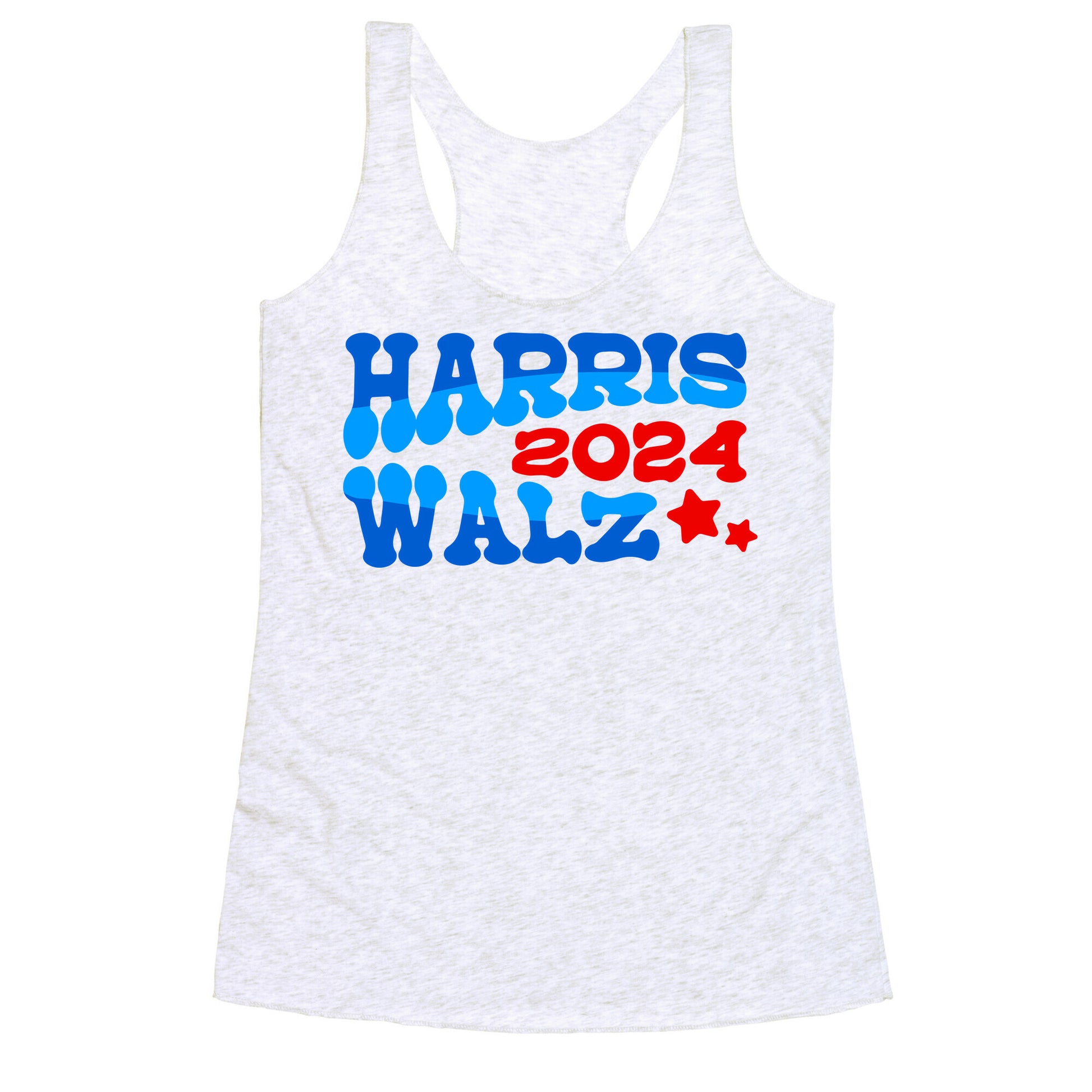 Harris Walz 2024 Retro Text Racerback Tank