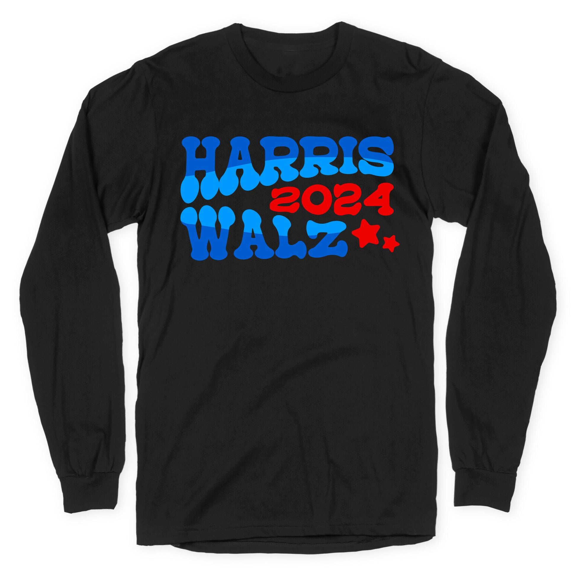 Harris Walz 2024 Retro Text Longsleeve Tee