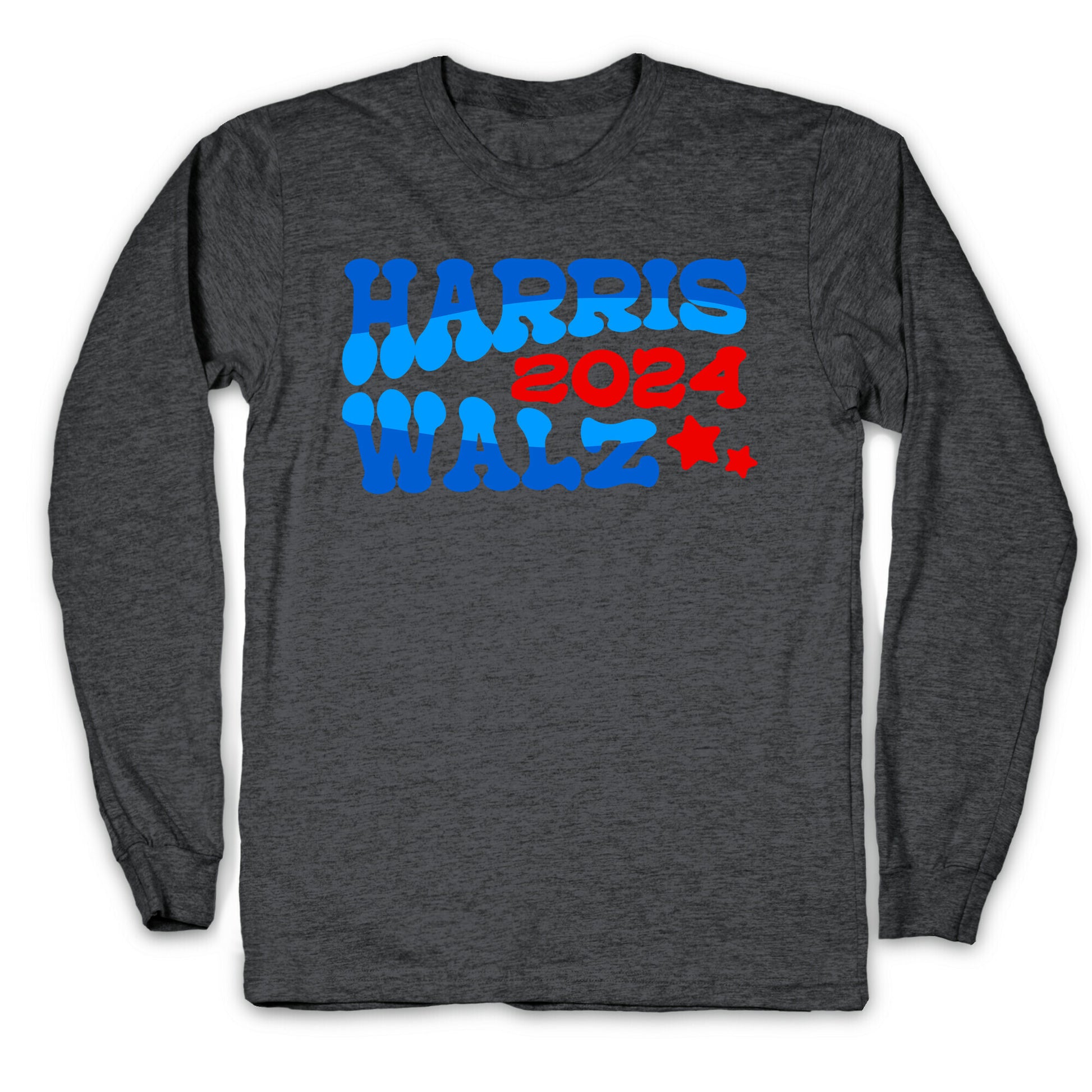 Harris Walz 2024 Retro Text Longsleeve Tee