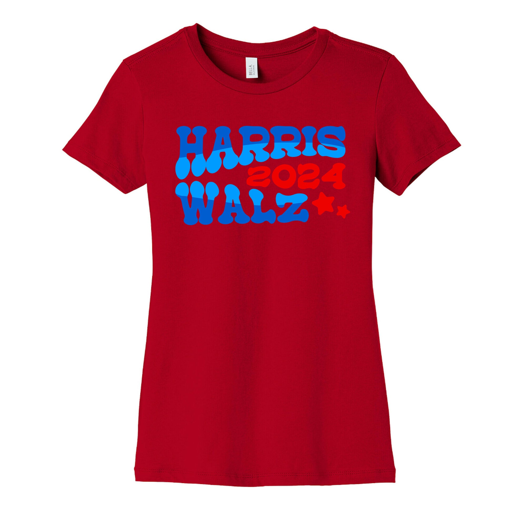 Harris Walz 2024 Retro Text Womens Cotton Tee