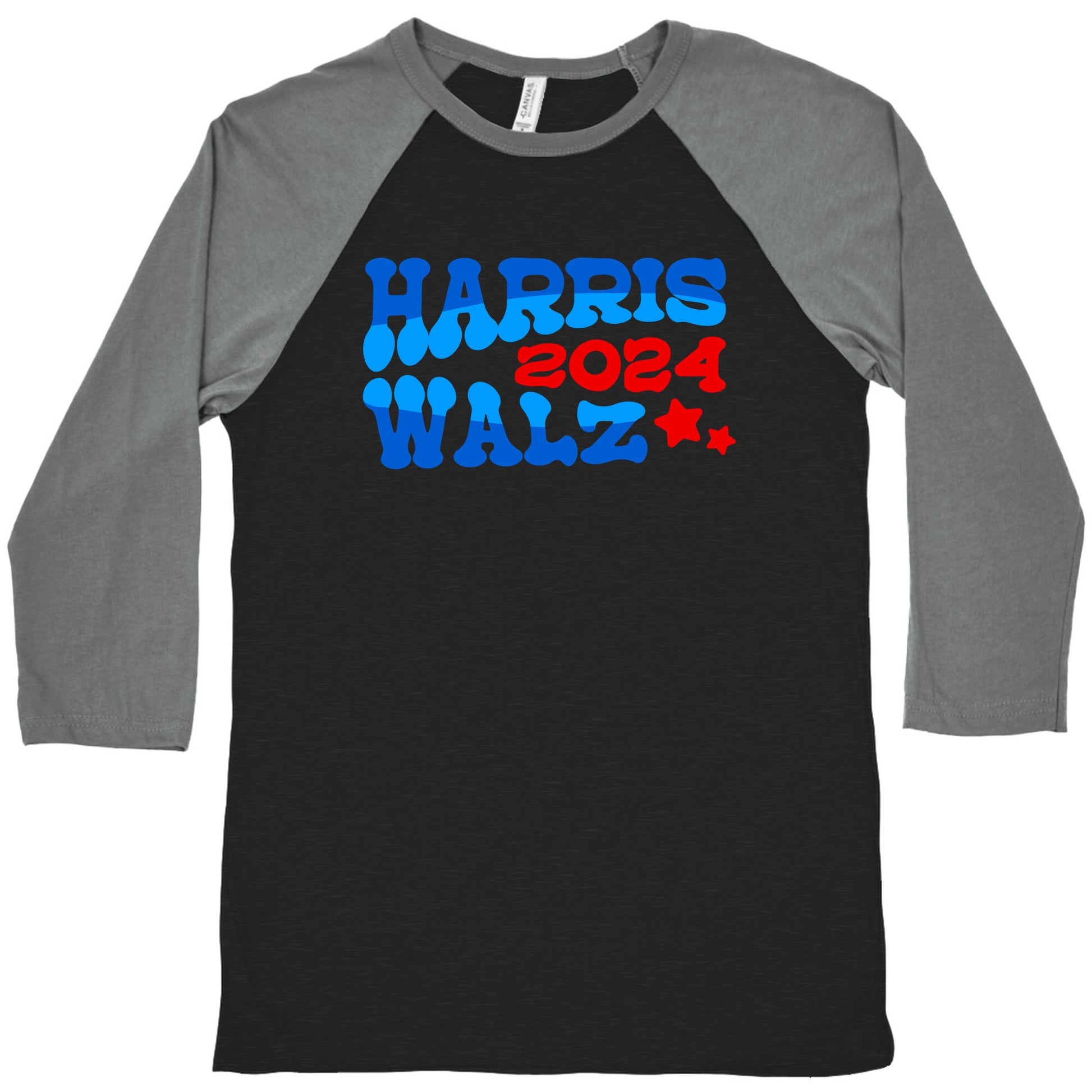 Harris Walz 2024 Retro Text Baseball Tee