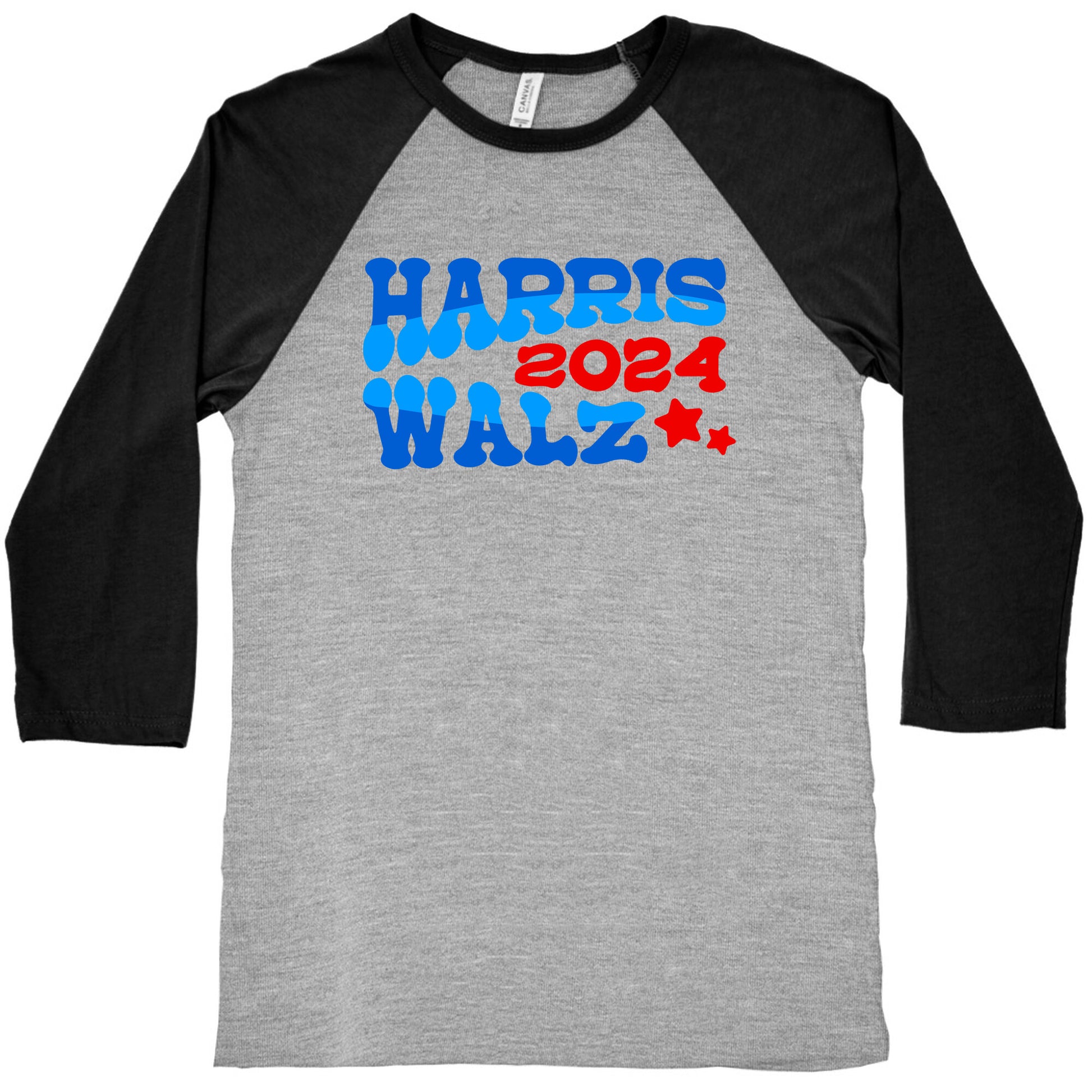 Harris Walz 2024 Retro Text Baseball Tee