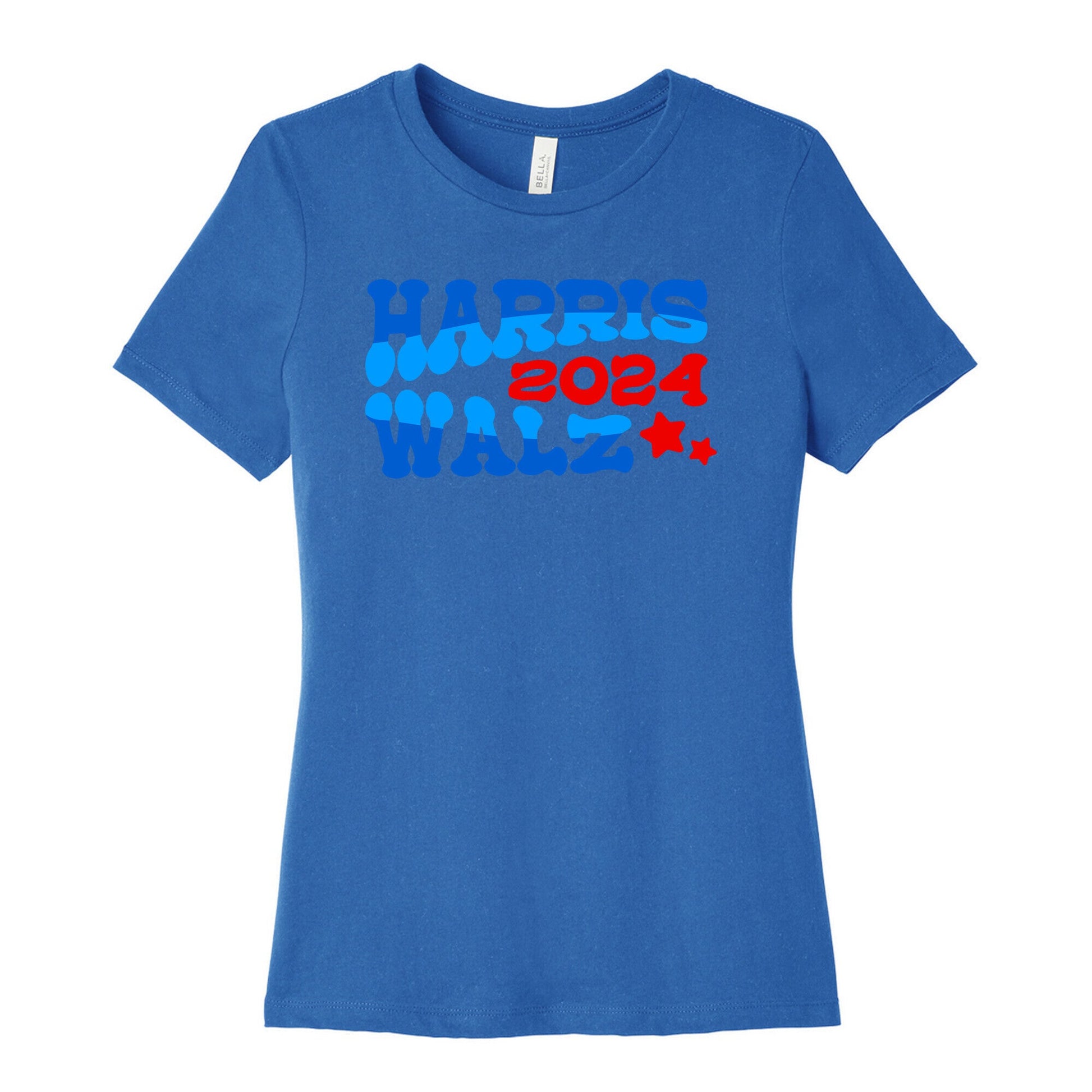 Harris Walz 2024 Retro Text Womens Cotton Tee