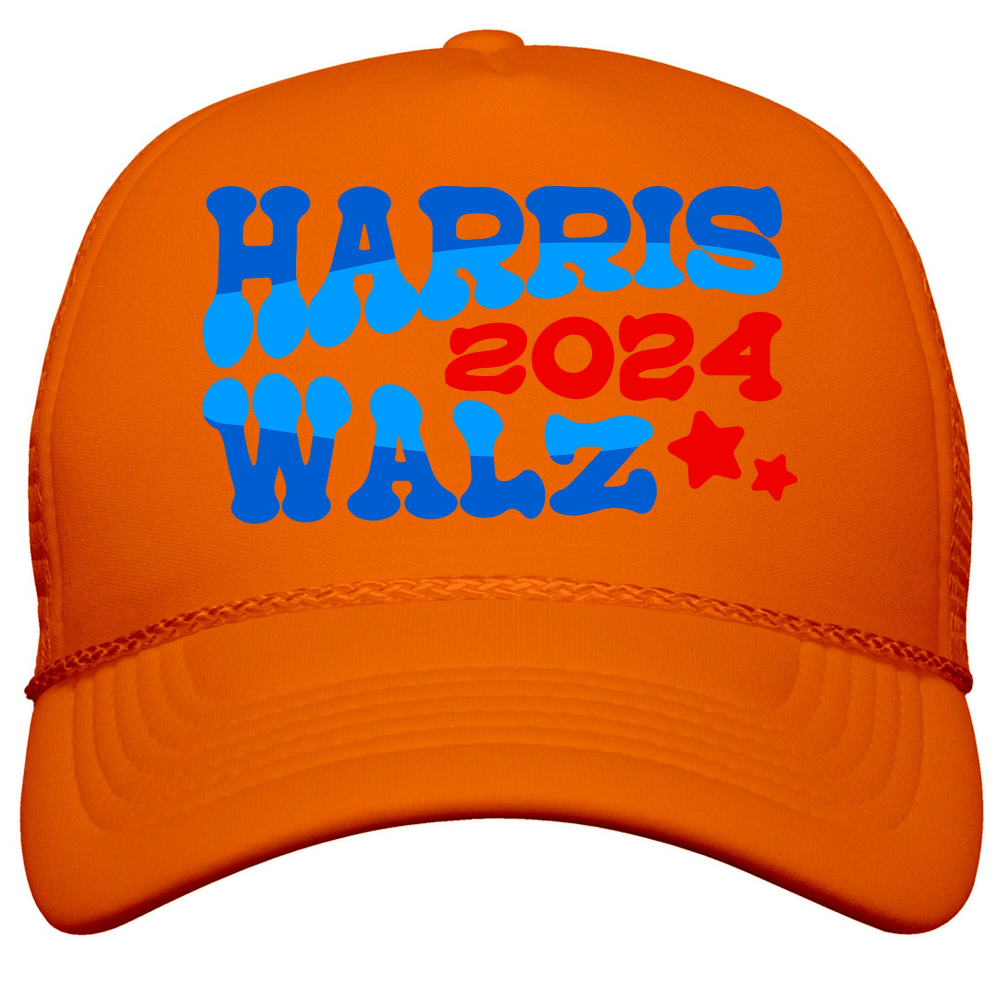 Harris Walz 2024 Retro Text Snapback Trucker Hat