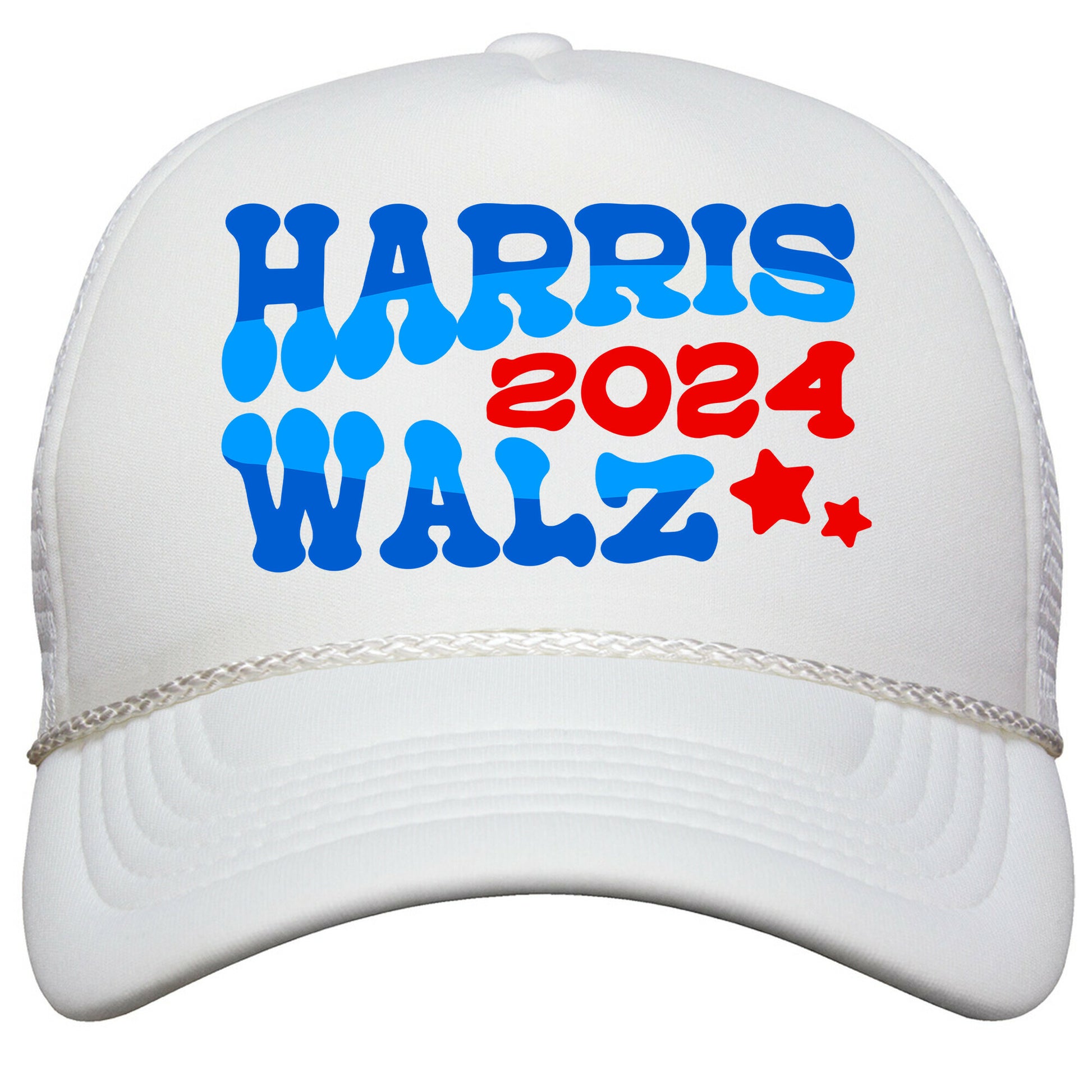 Harris Walz 2024 Retro Text Snapback Trucker Hat