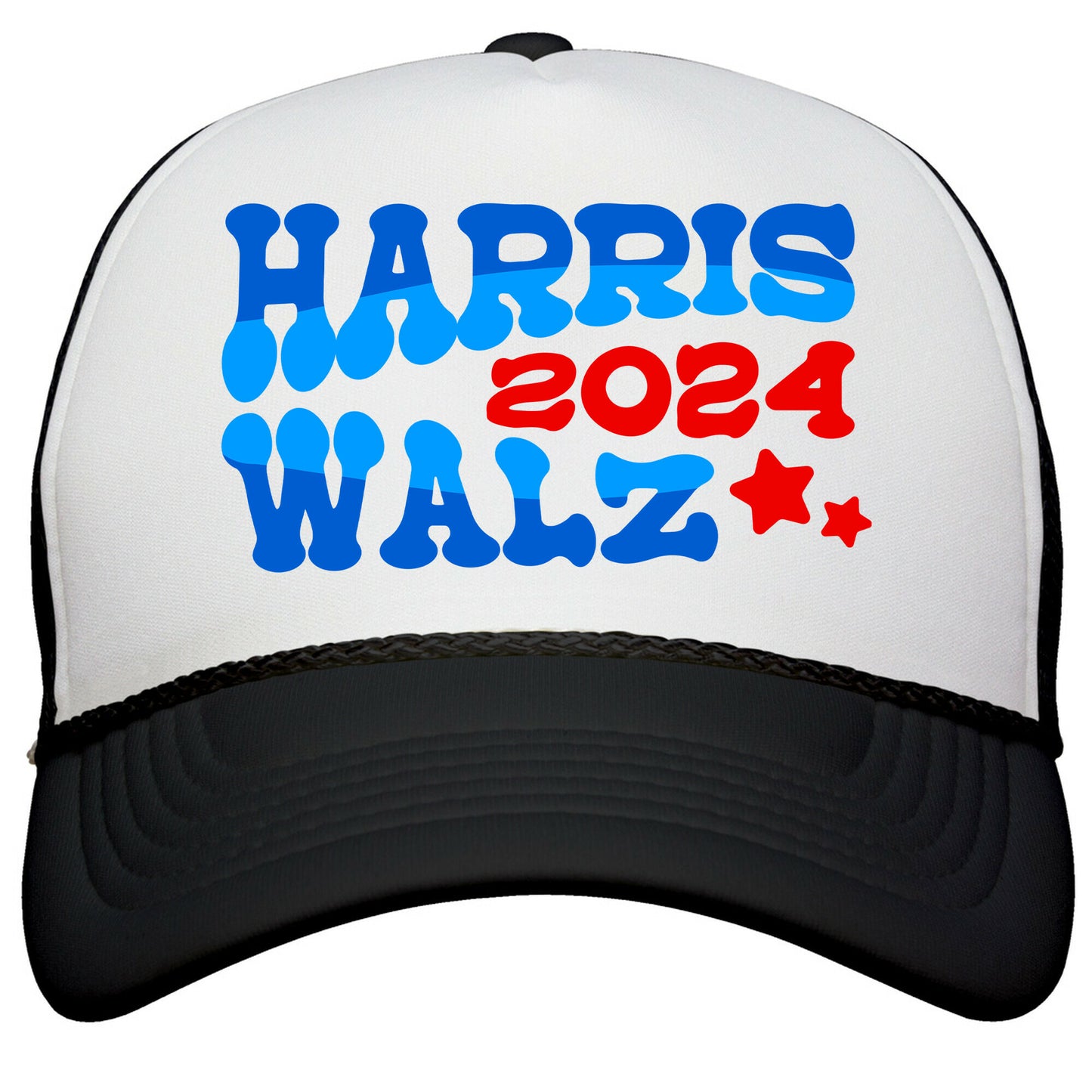 Harris Walz 2024 Retro Text Snapback Trucker Hat