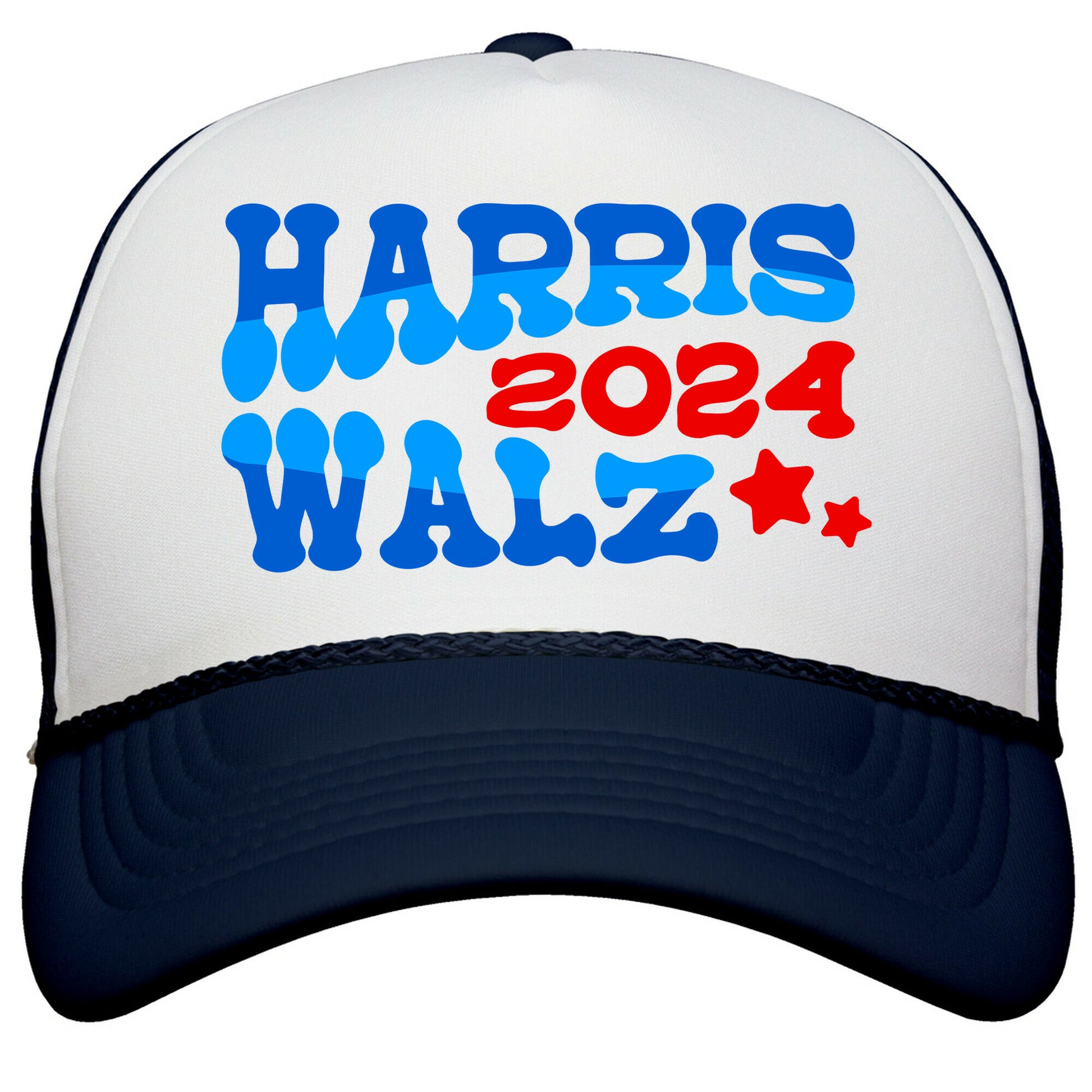 Harris Walz 2024 Retro Text Snapback Trucker Hat