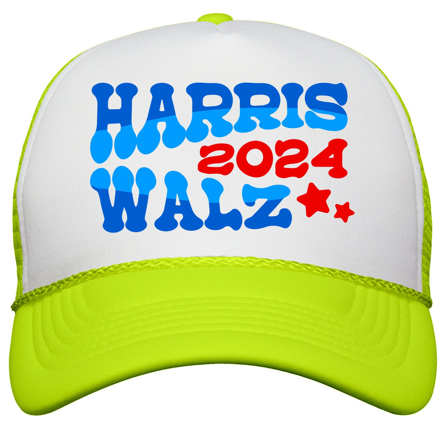 Harris Walz 2024 Retro Text Snapback Trucker Hat