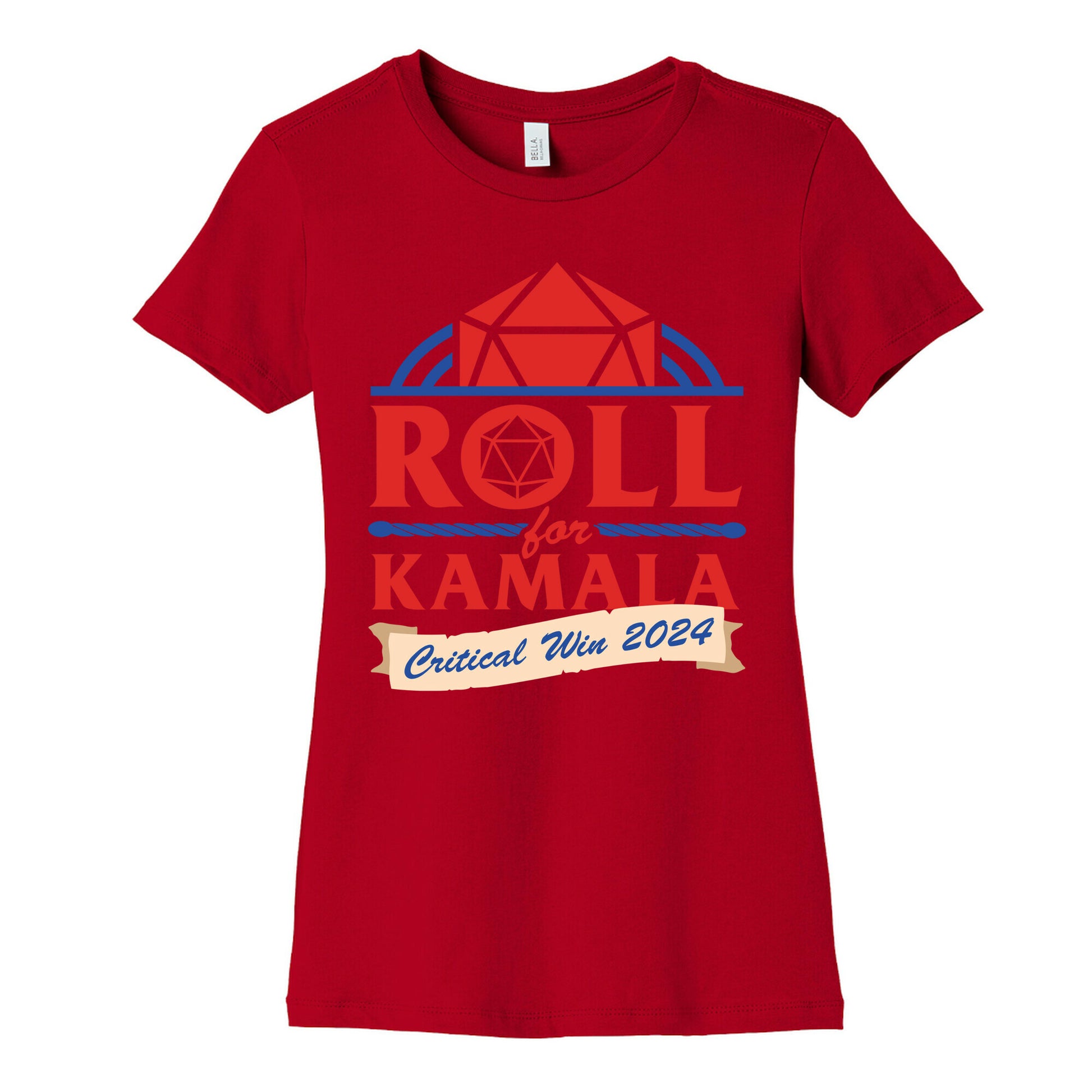 Roll for Kamala: Critical Win 2024 Womens Cotton Tee
