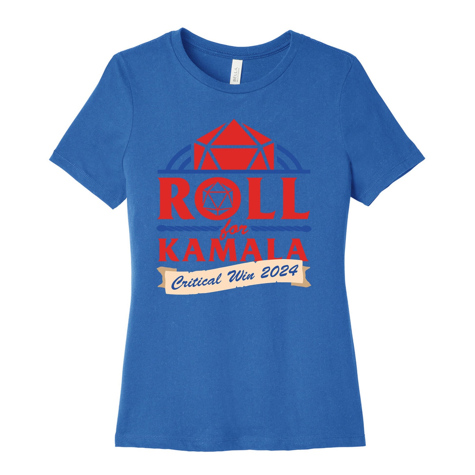 Roll for Kamala: Critical Win 2024 Womens Cotton Tee