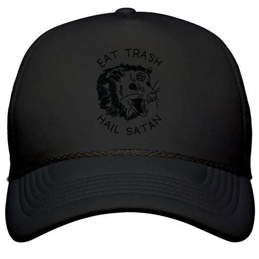 Eat Trash Hail Satan Possum Snapback Trucker Hat