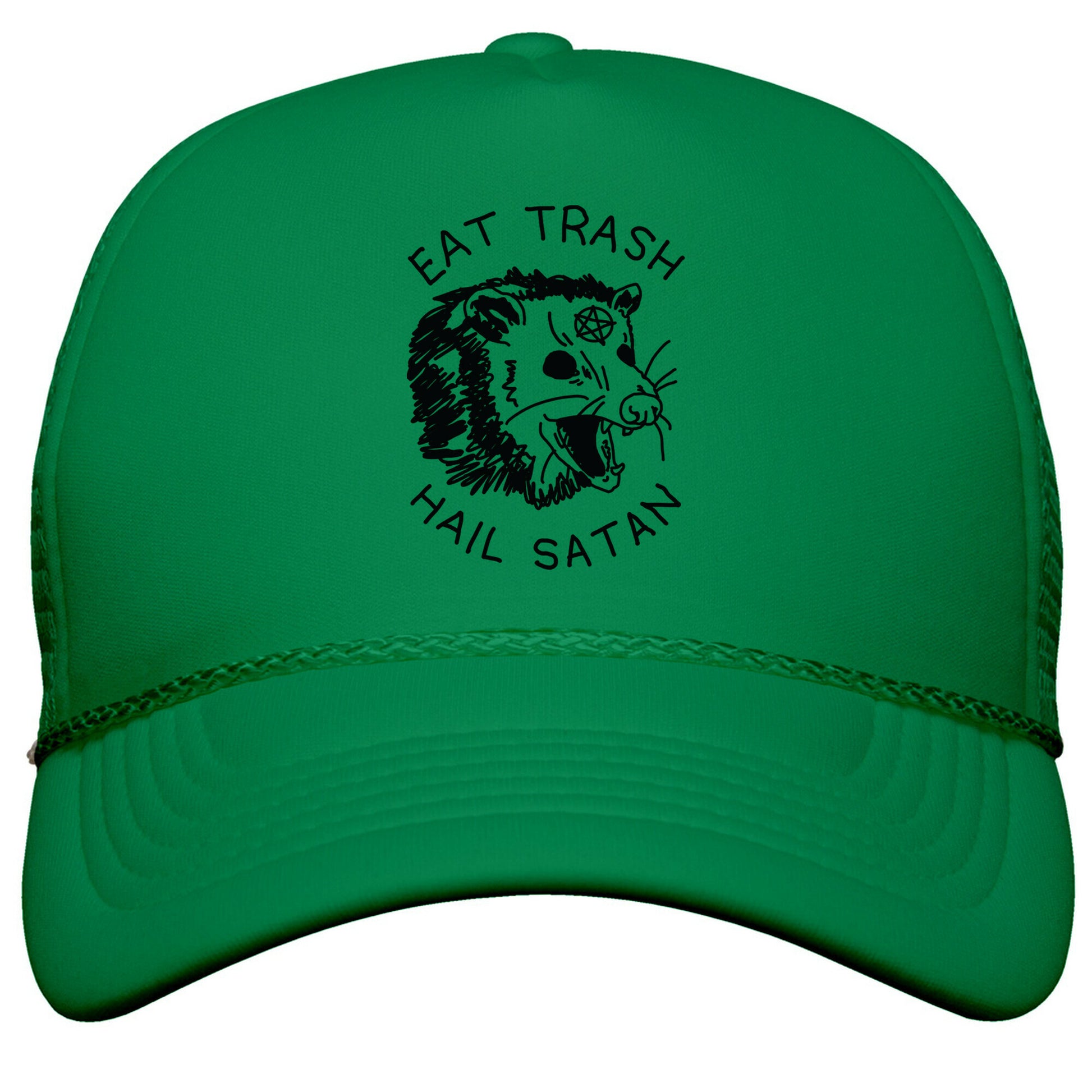 Eat Trash Hail Satan Possum Snapback Trucker Hat