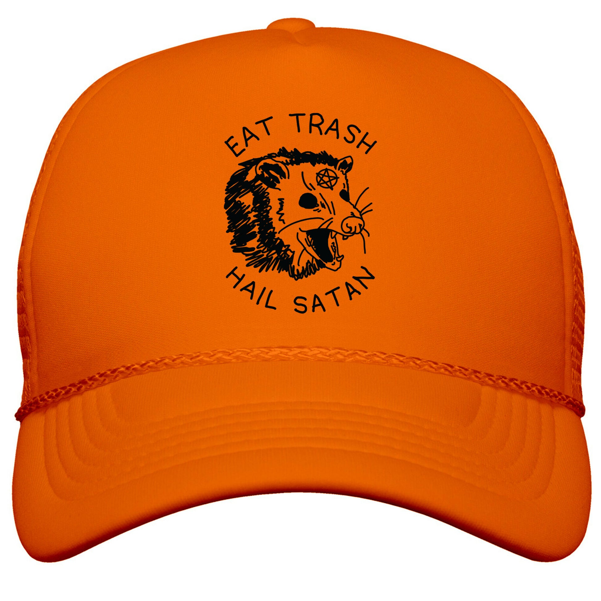 Eat Trash Hail Satan Possum Snapback Trucker Hat