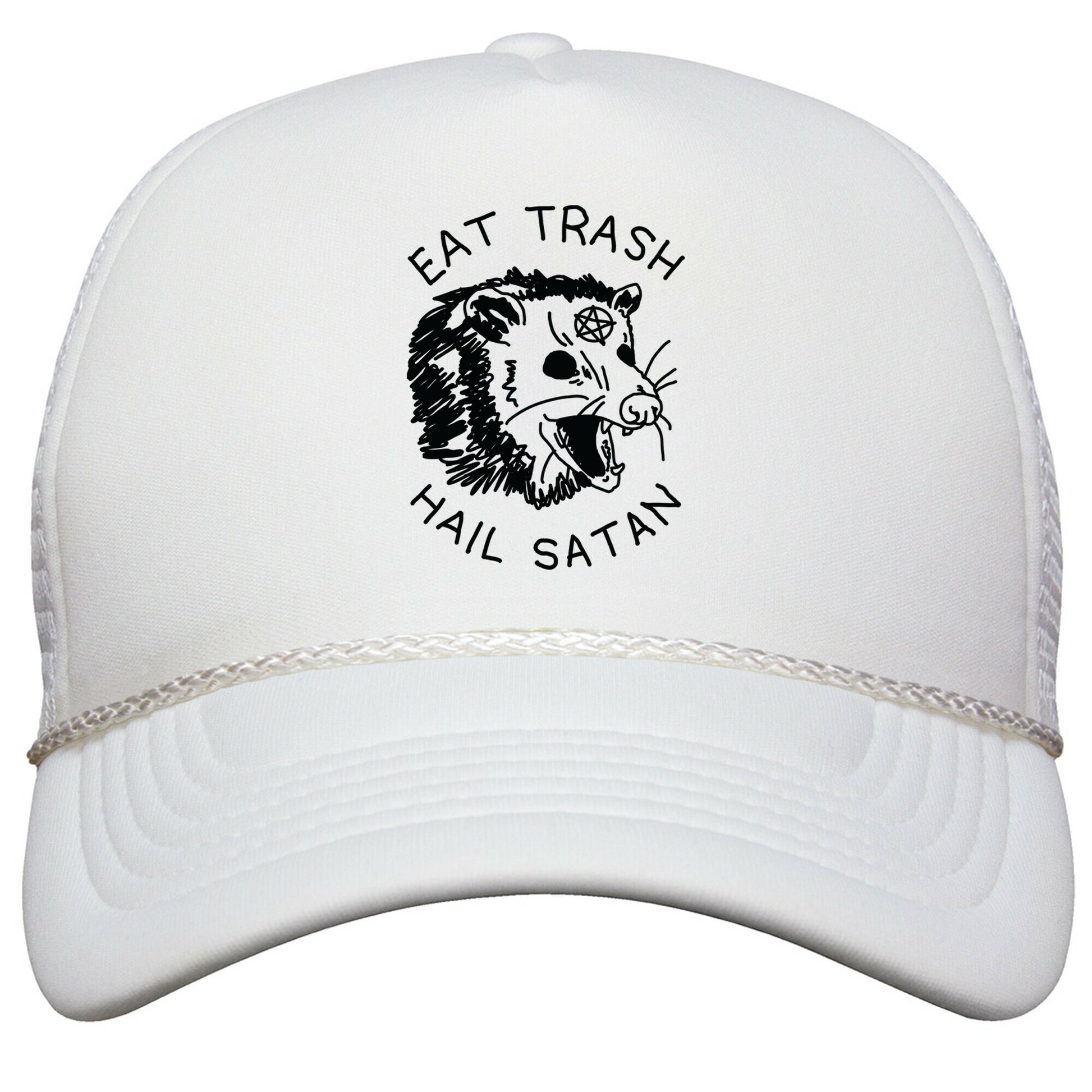 Eat Trash Hail Satan Possum Snapback Trucker Hat