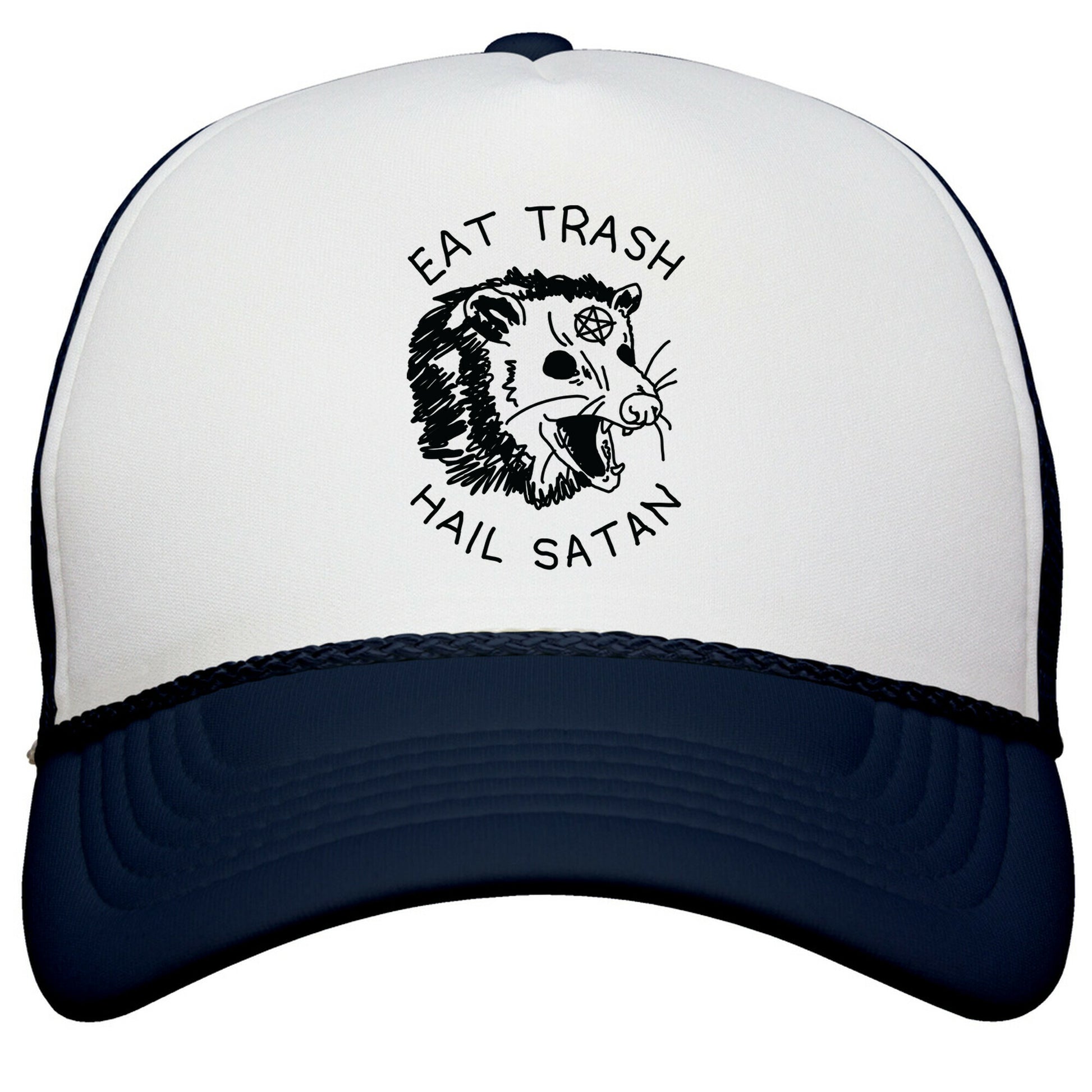 Eat Trash Hail Satan Possum Snapback Trucker Hat