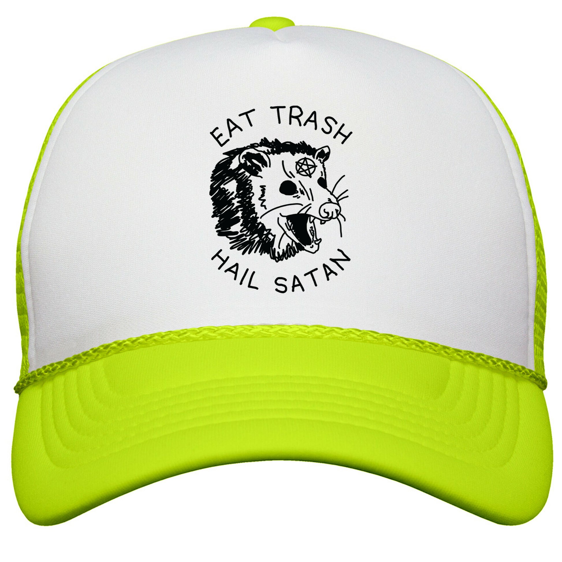 Eat Trash Hail Satan Possum Snapback Trucker Hat