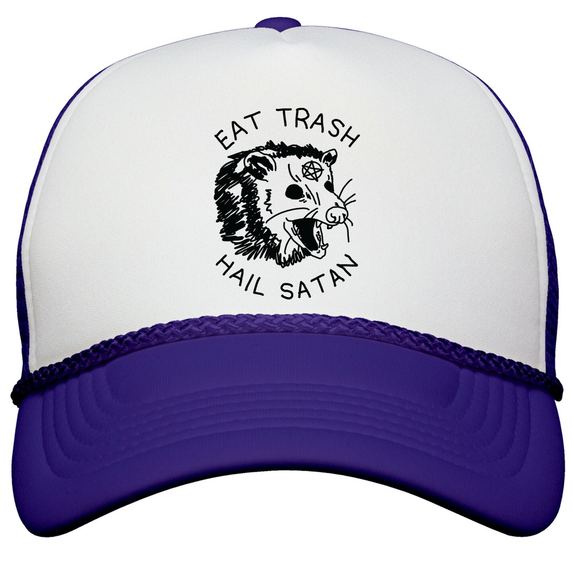 Eat Trash Hail Satan Possum Snapback Trucker Hat