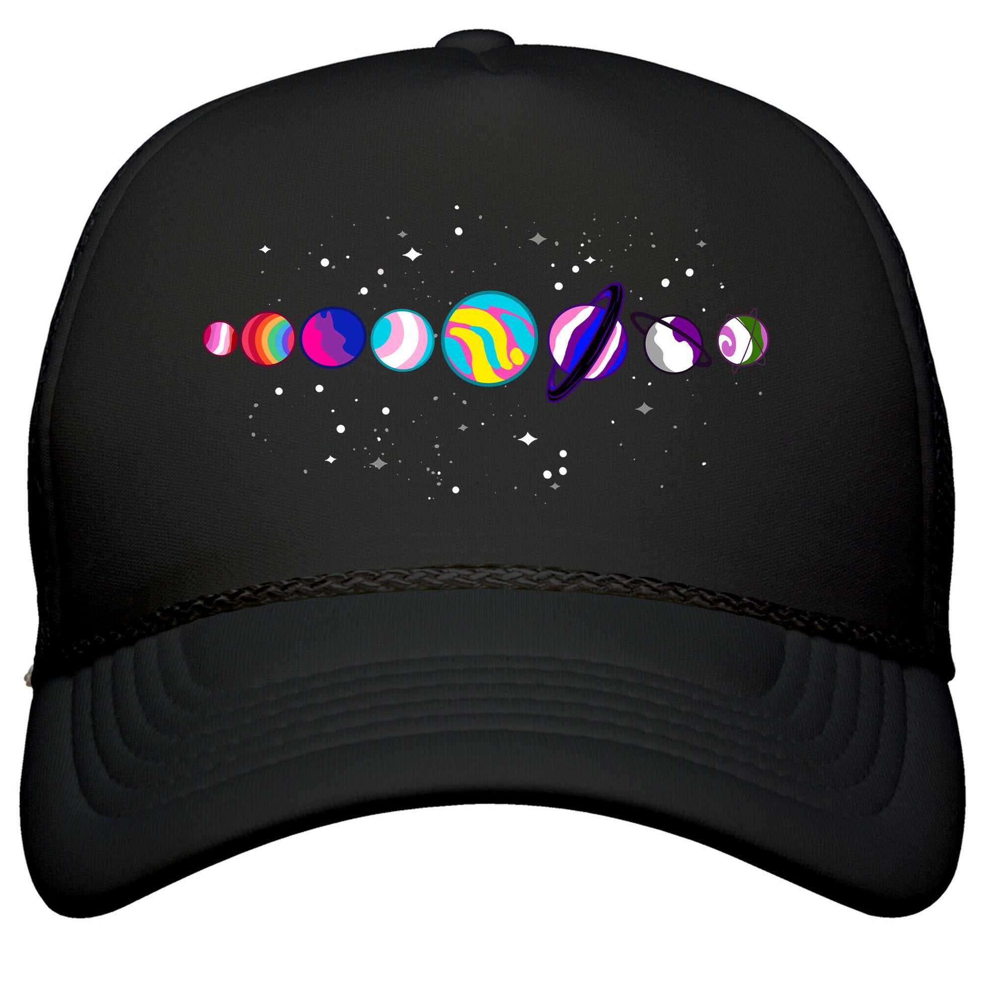 LGBTQ+ Planets Snapback Trucker Hat