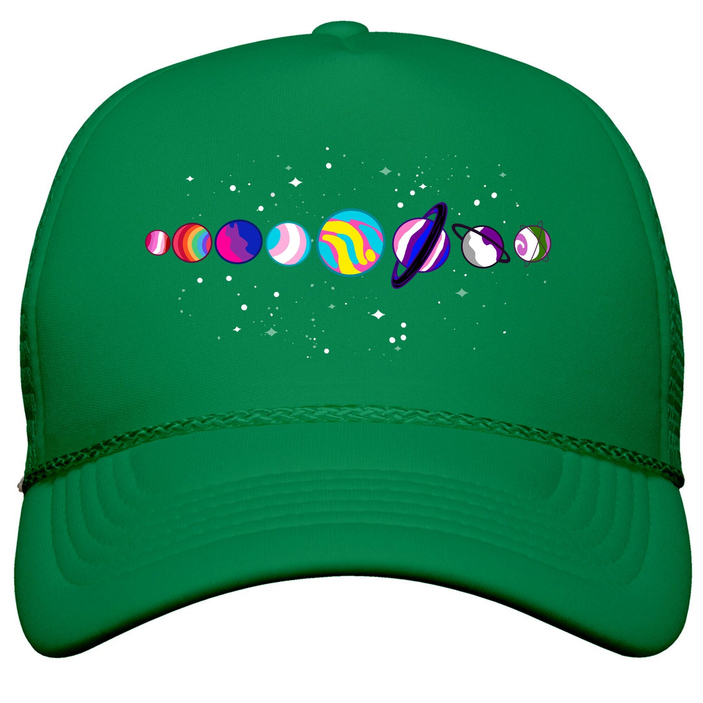 LGBTQ+ Planets Snapback Trucker Hat