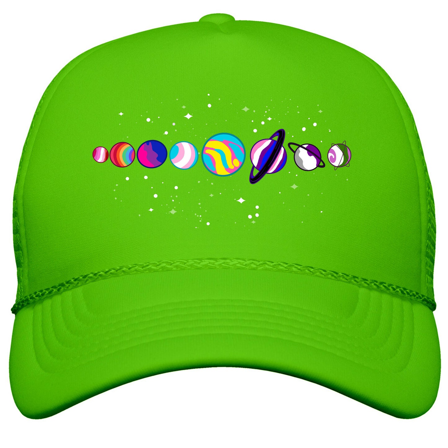 LGBTQ+ Planets Snapback Trucker Hat