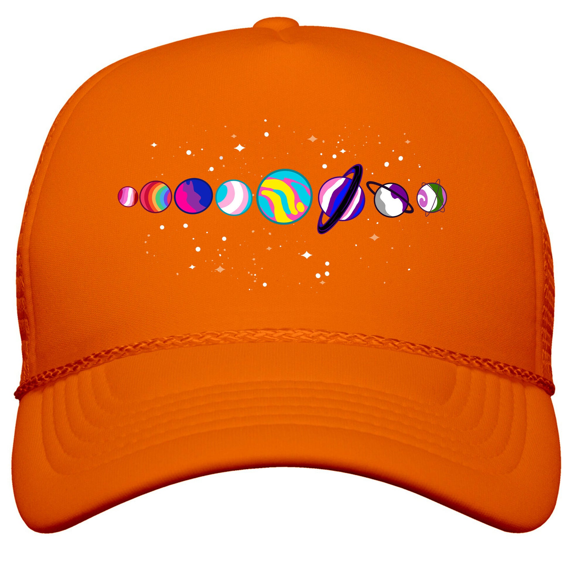 LGBTQ+ Planets Snapback Trucker Hat