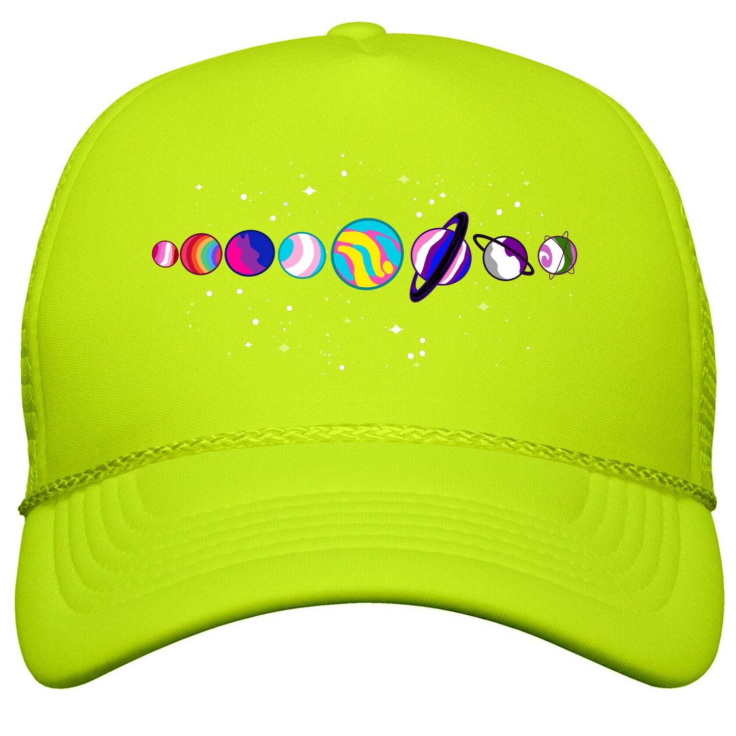 LGBTQ+ Planets Snapback Trucker Hat