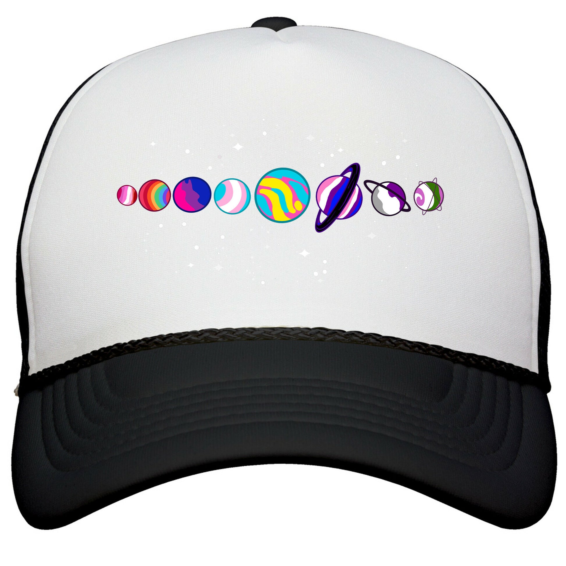 LGBTQ+ Planets Snapback Trucker Hat