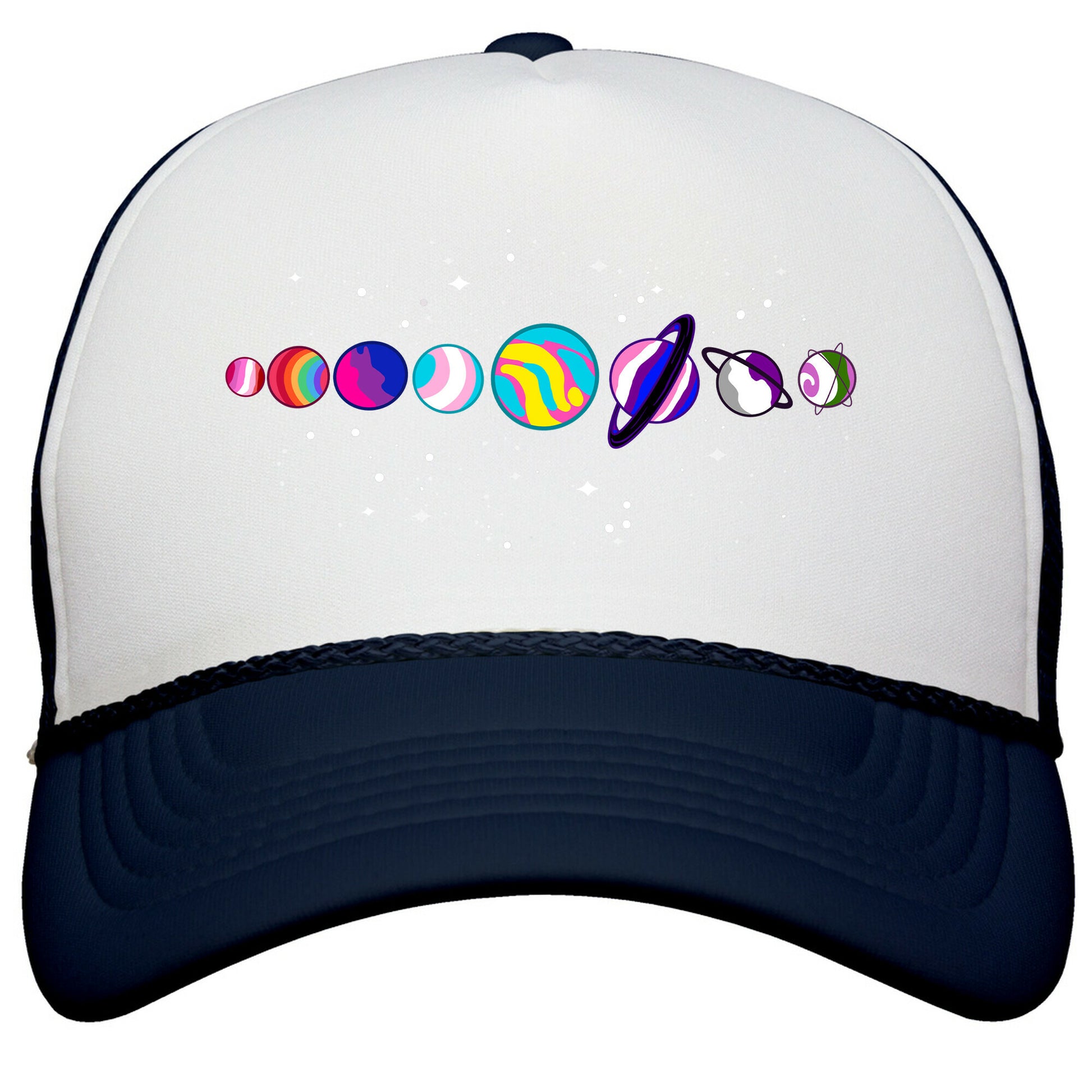 LGBTQ+ Planets Snapback Trucker Hat