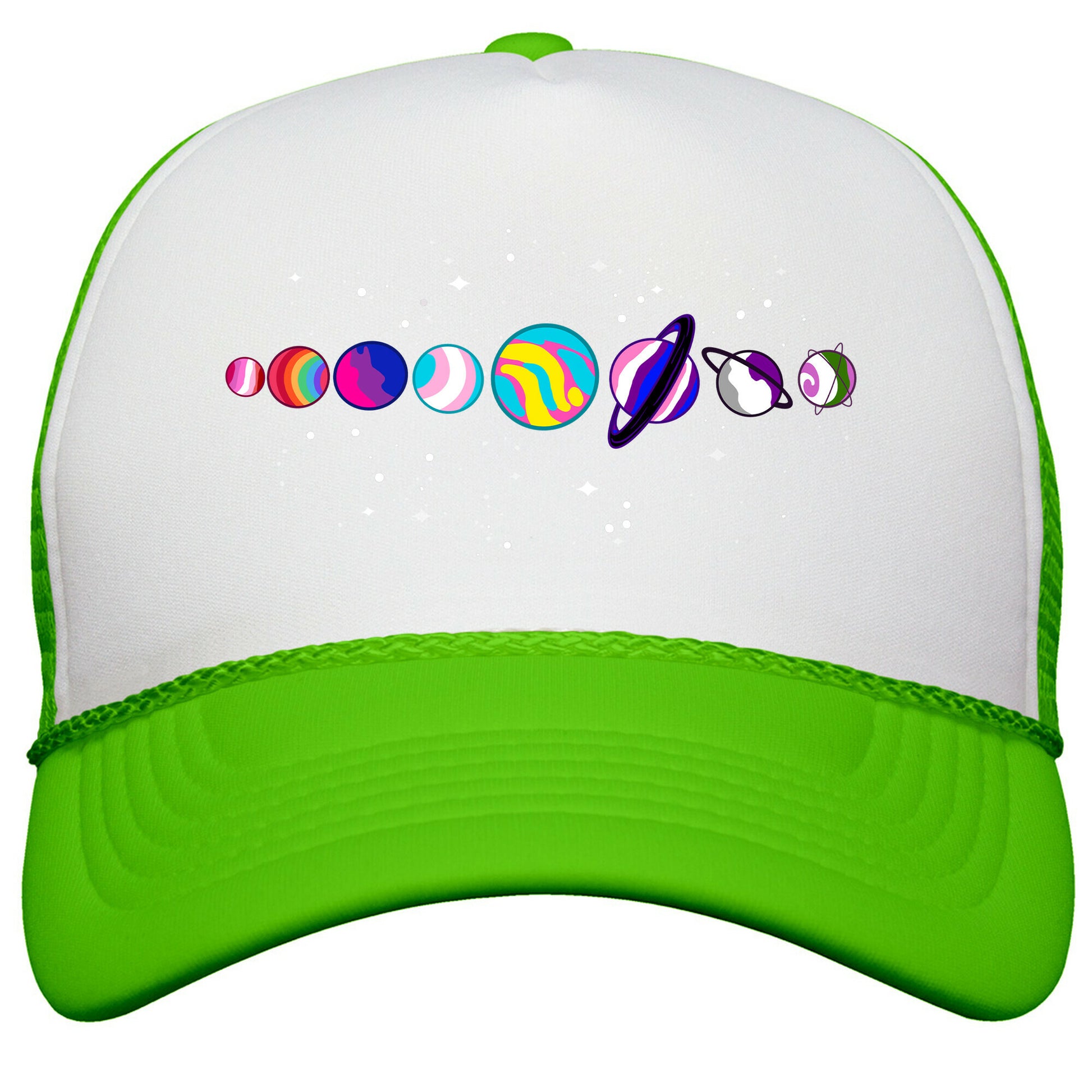 LGBTQ+ Planets Snapback Trucker Hat