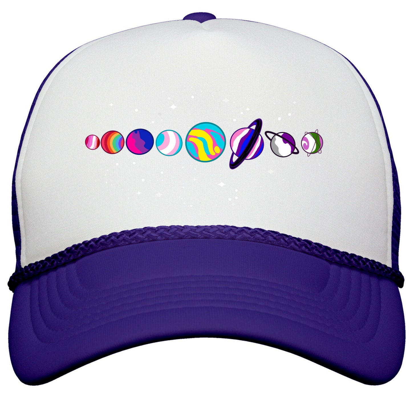 LGBTQ+ Planets Snapback Trucker Hat