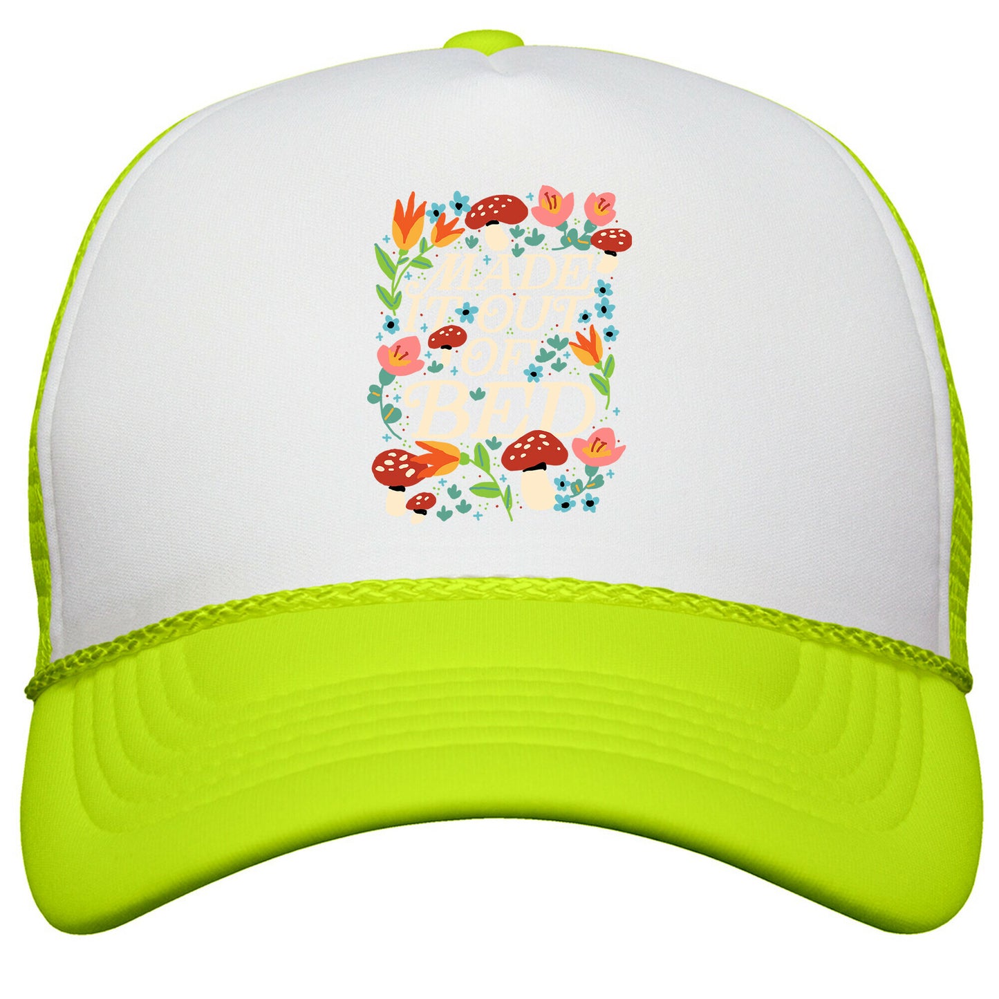Made It Out Of Bed \(Floral\) Snapback Trucker Hat
